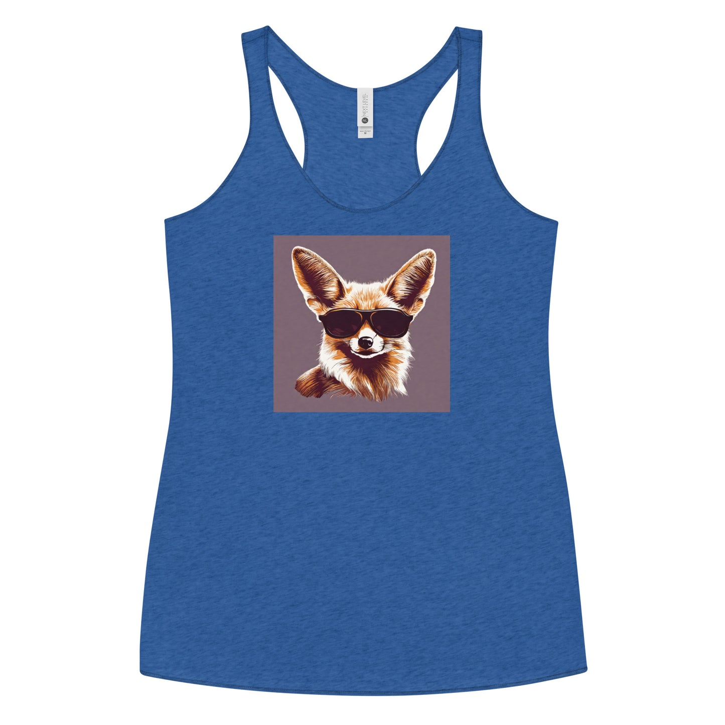 Fennec Fox in Shades Women's Animal Lover Racerback Tank Top Vintage Royal