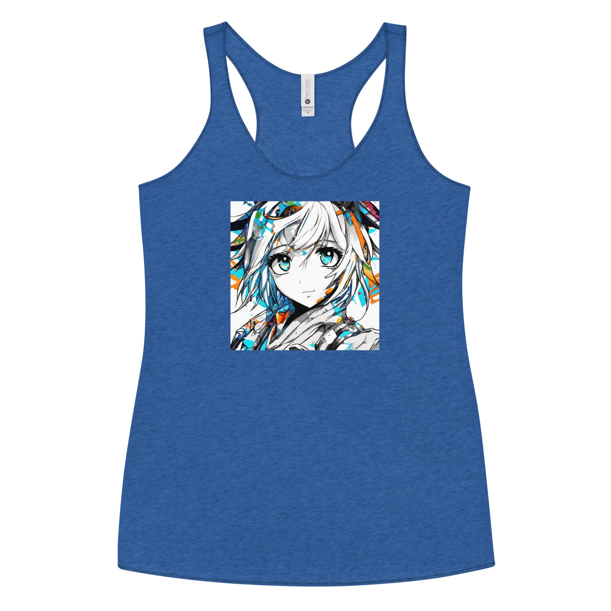 Women's Anime Addict Racerback Tank Top Vintage Royal