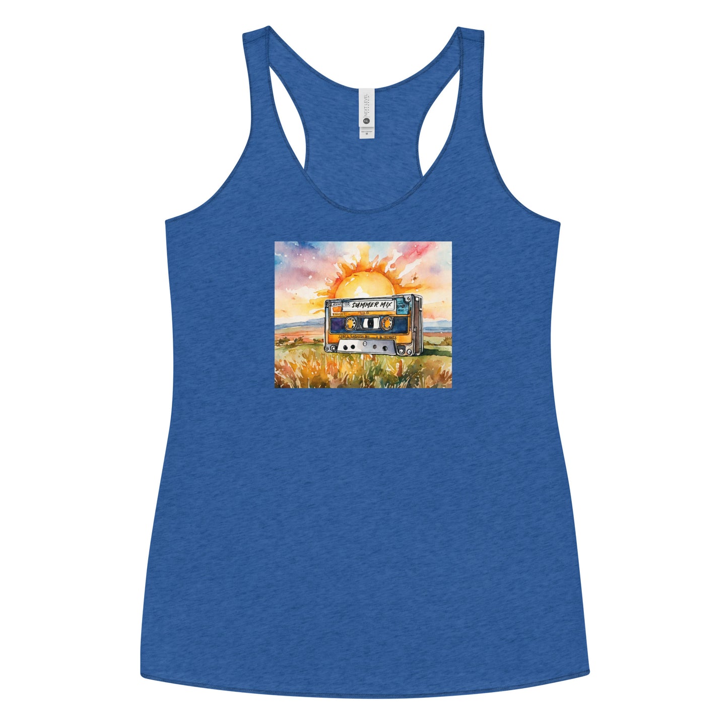 Summer Mix Tape Women's Racerback Tank Top Vintage Royal