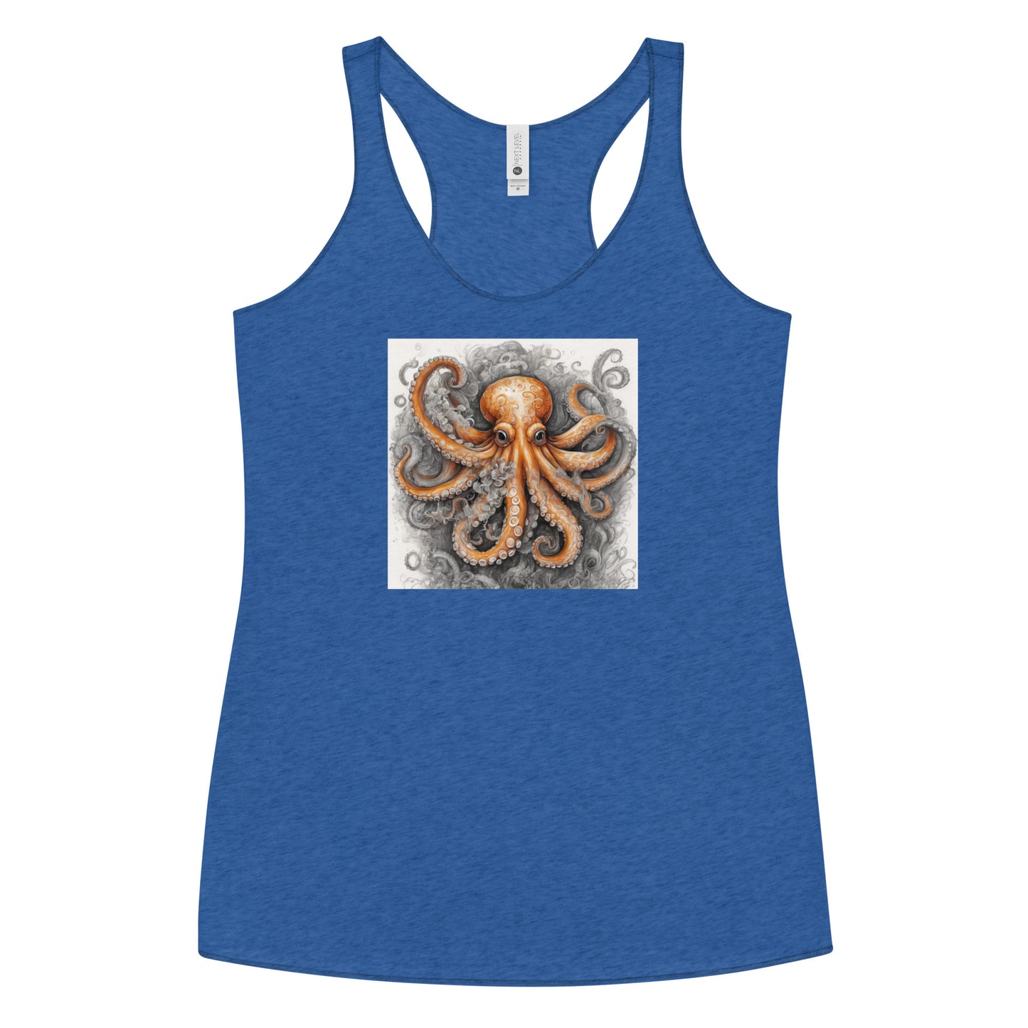 Octopus Women's Animal Lover Racerback Tank Top Vintage Royal