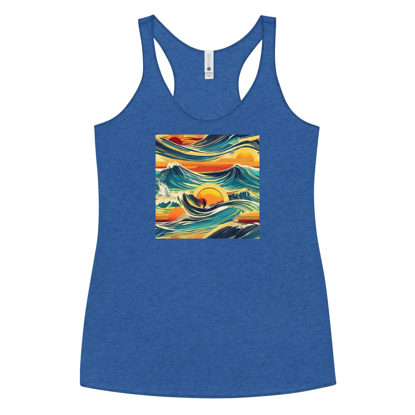 Surf's Up Women's Racerback Tank Top Vintage Royal