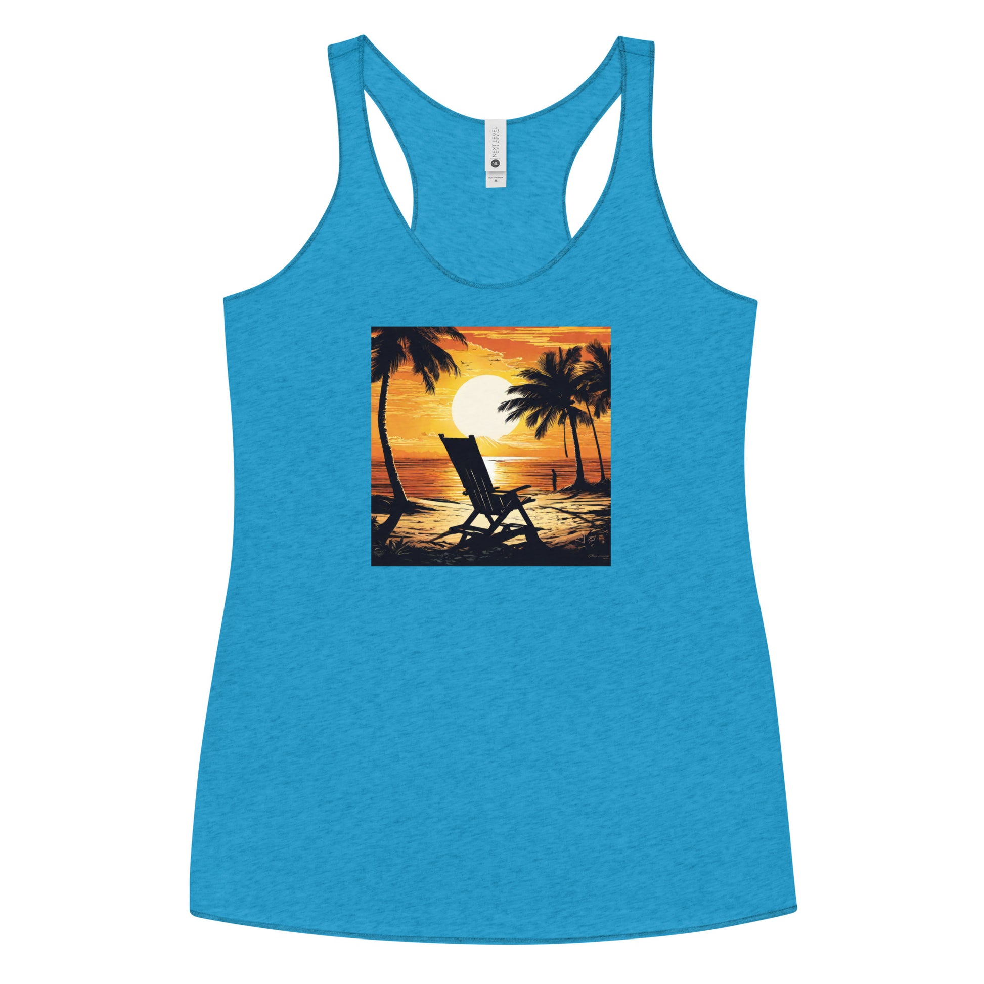 Summer Paradise Women's Racerback Tank Top Vintage Turquoise