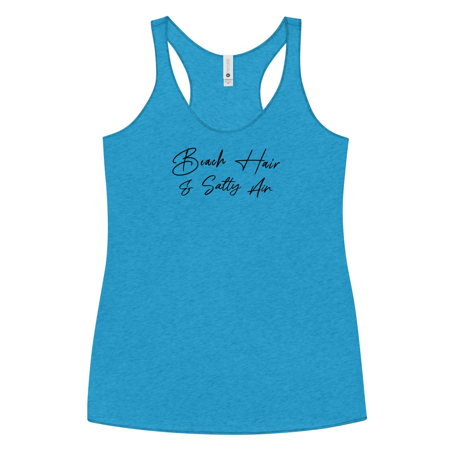 Beach Hair & Salty Air Women's Racerback Summer Tank Top Vintage Turquoise