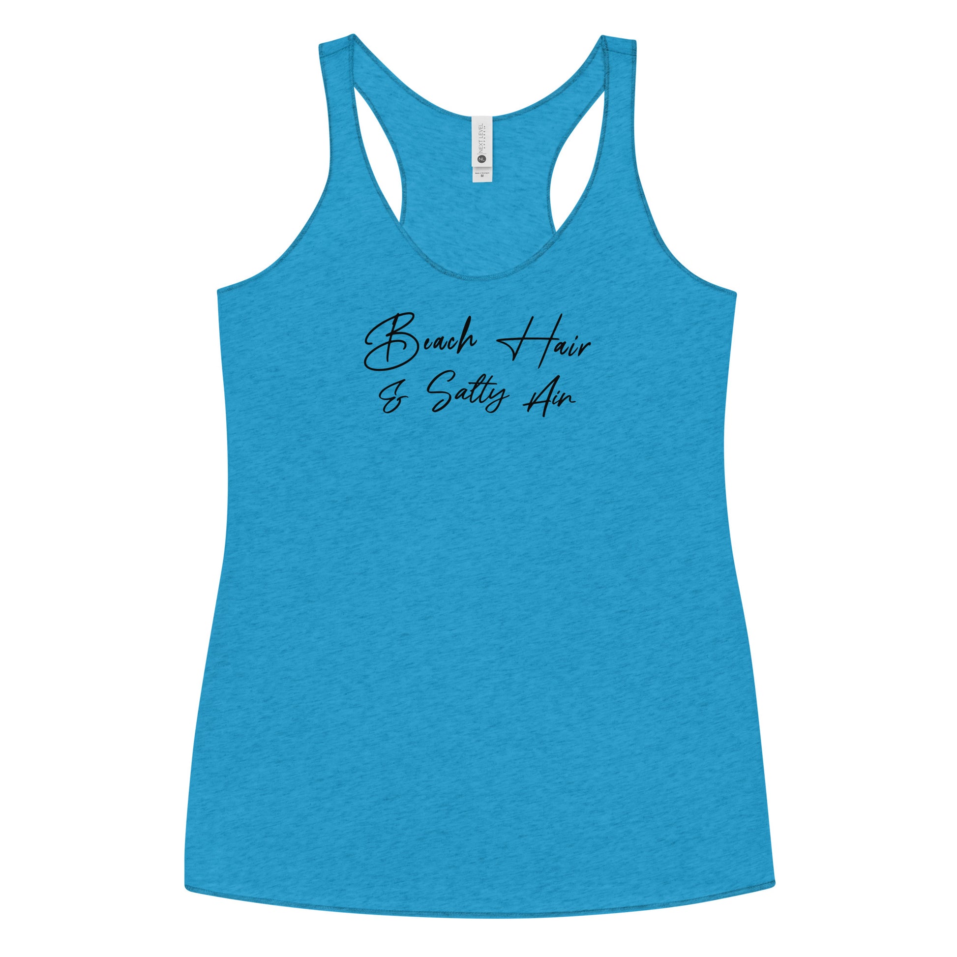 Beach Hair & Salty Air Women's Racerback Summer Tank Top Vintage Turquoise