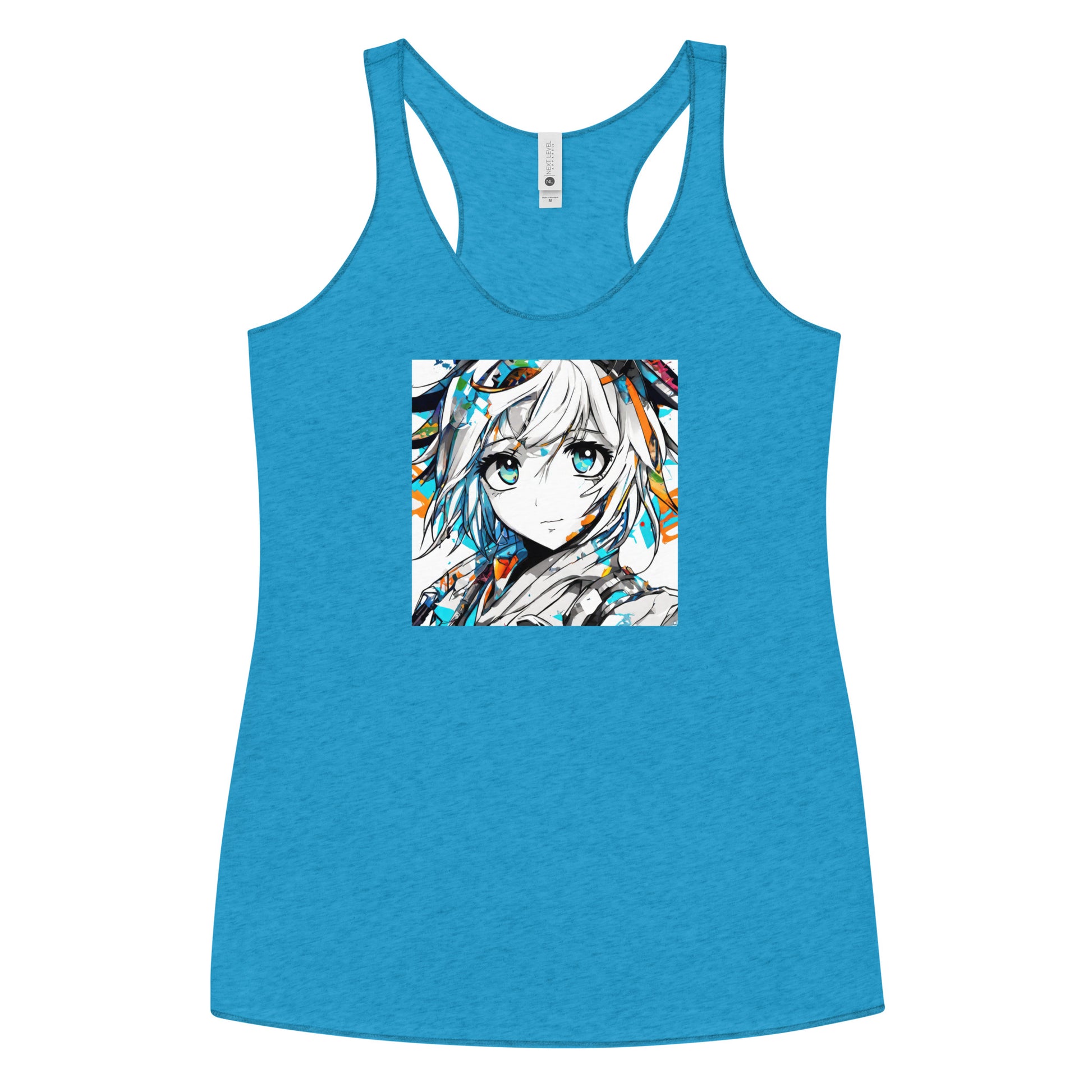 Women's Anime Addict Racerback Tank Top Vintage Turquoise