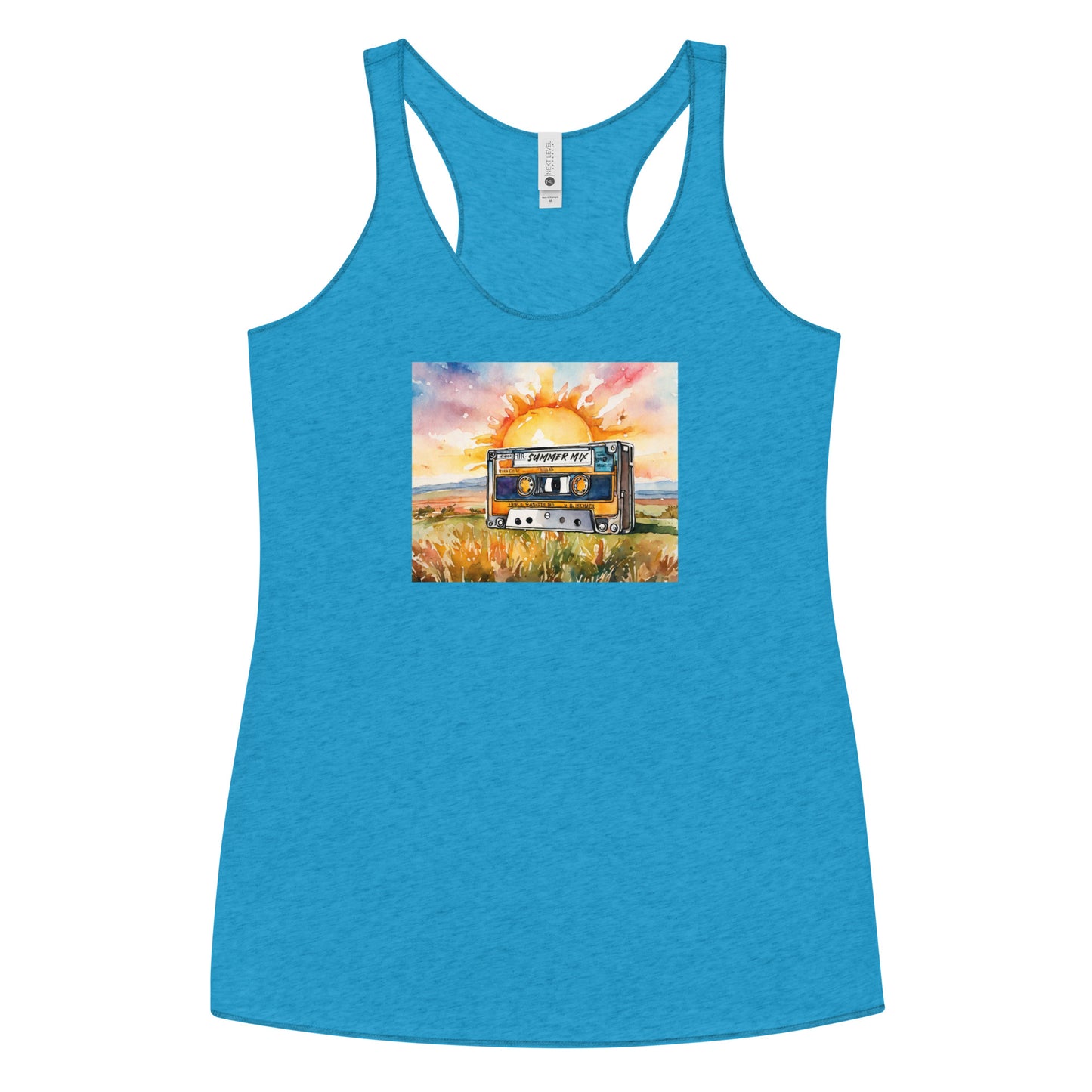 Summer Mix Tape Women's Racerback Tank Top Vintage Turquoise