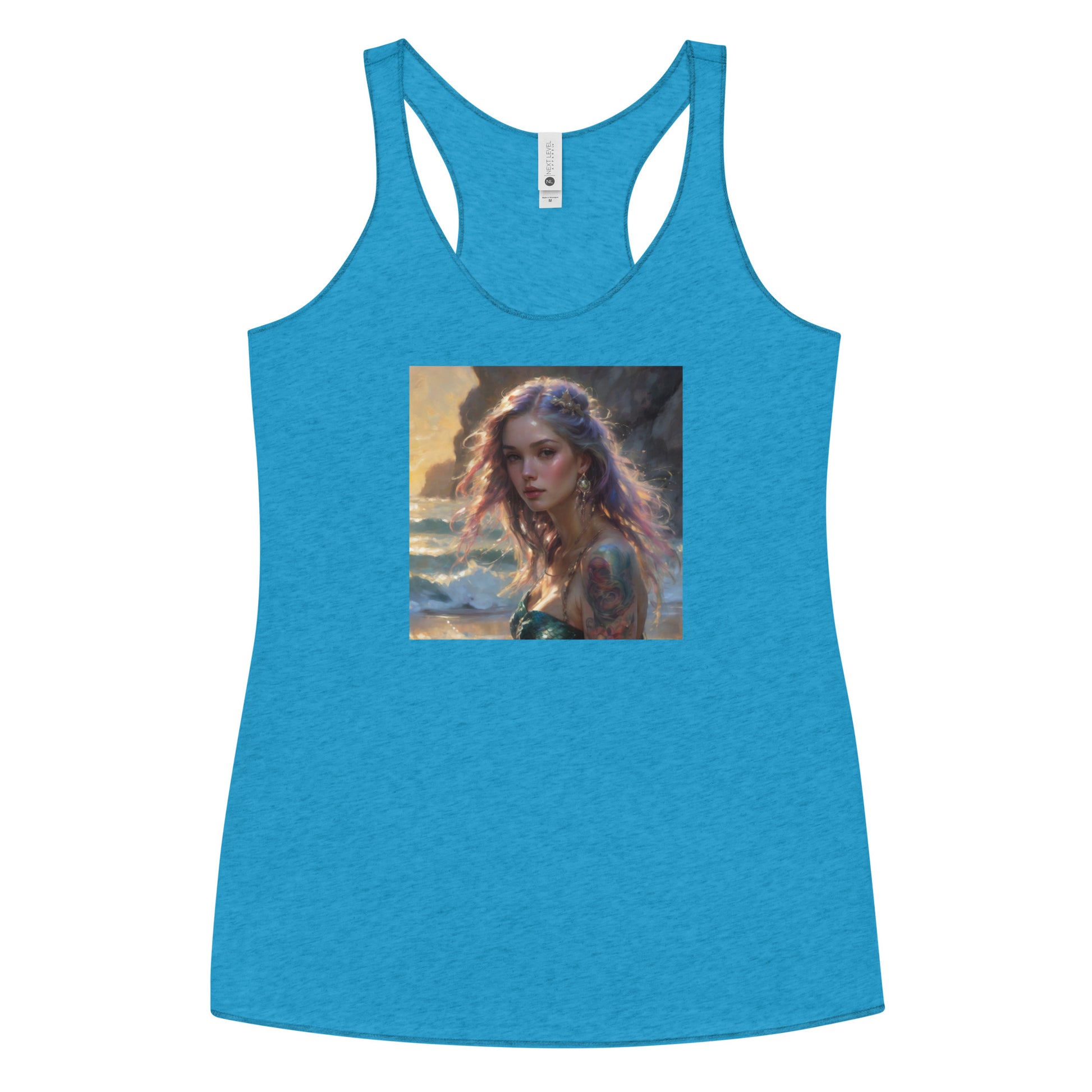 Mermaid's Gaze Women's Racerback Tank Top Vintage Turquoise