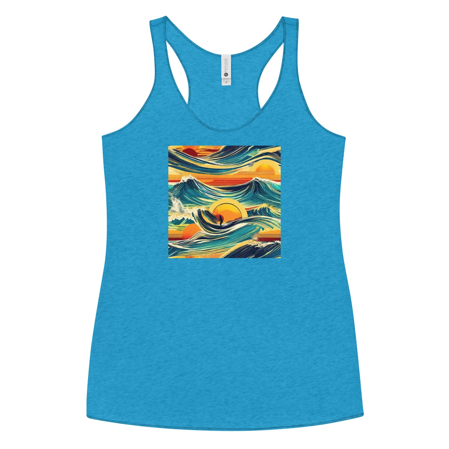 Surf's Up Women's Racerback Tank Top Vintage Turquoise