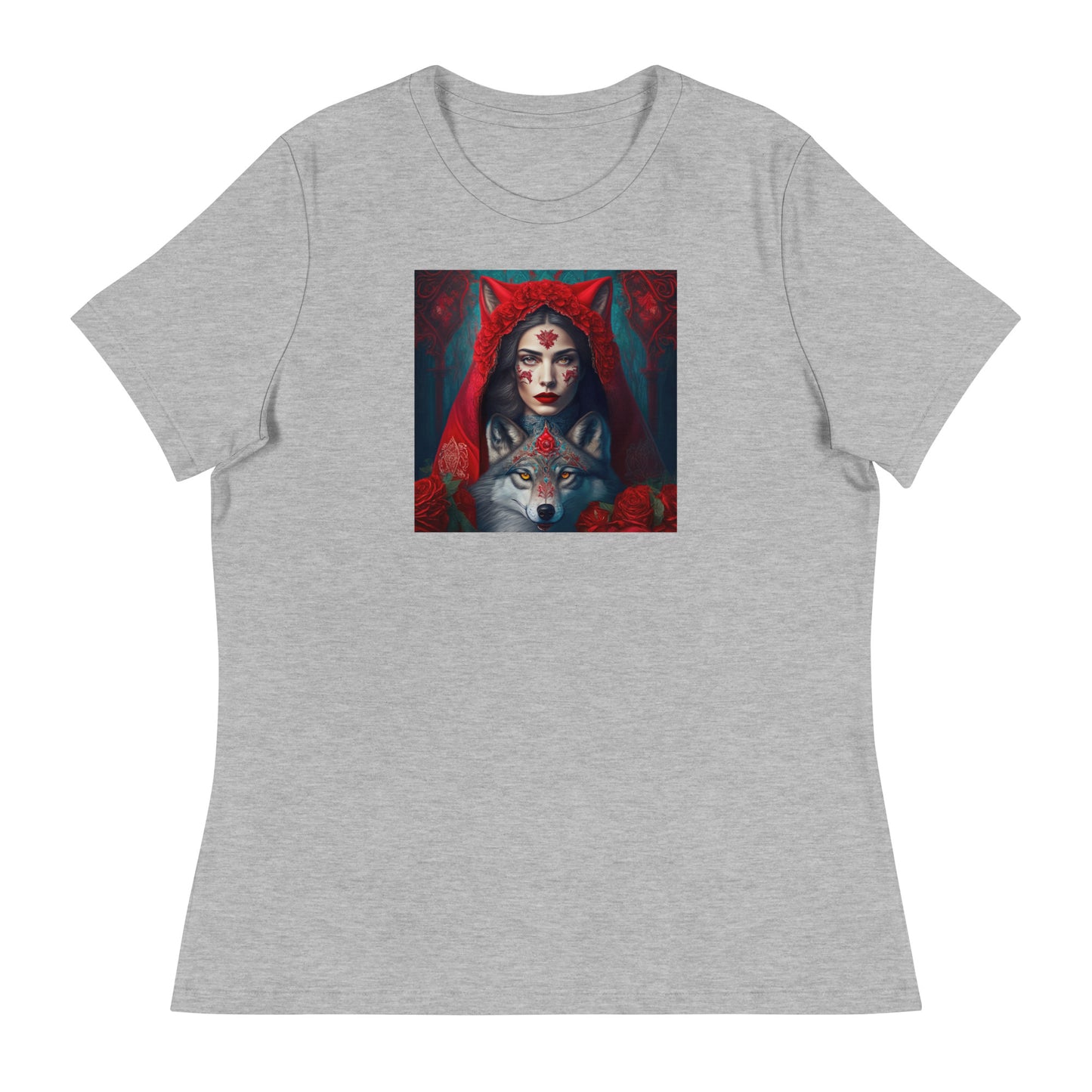 Red Riding Hood Unites with the Wolf Women's T-Shirt Athletic Heather