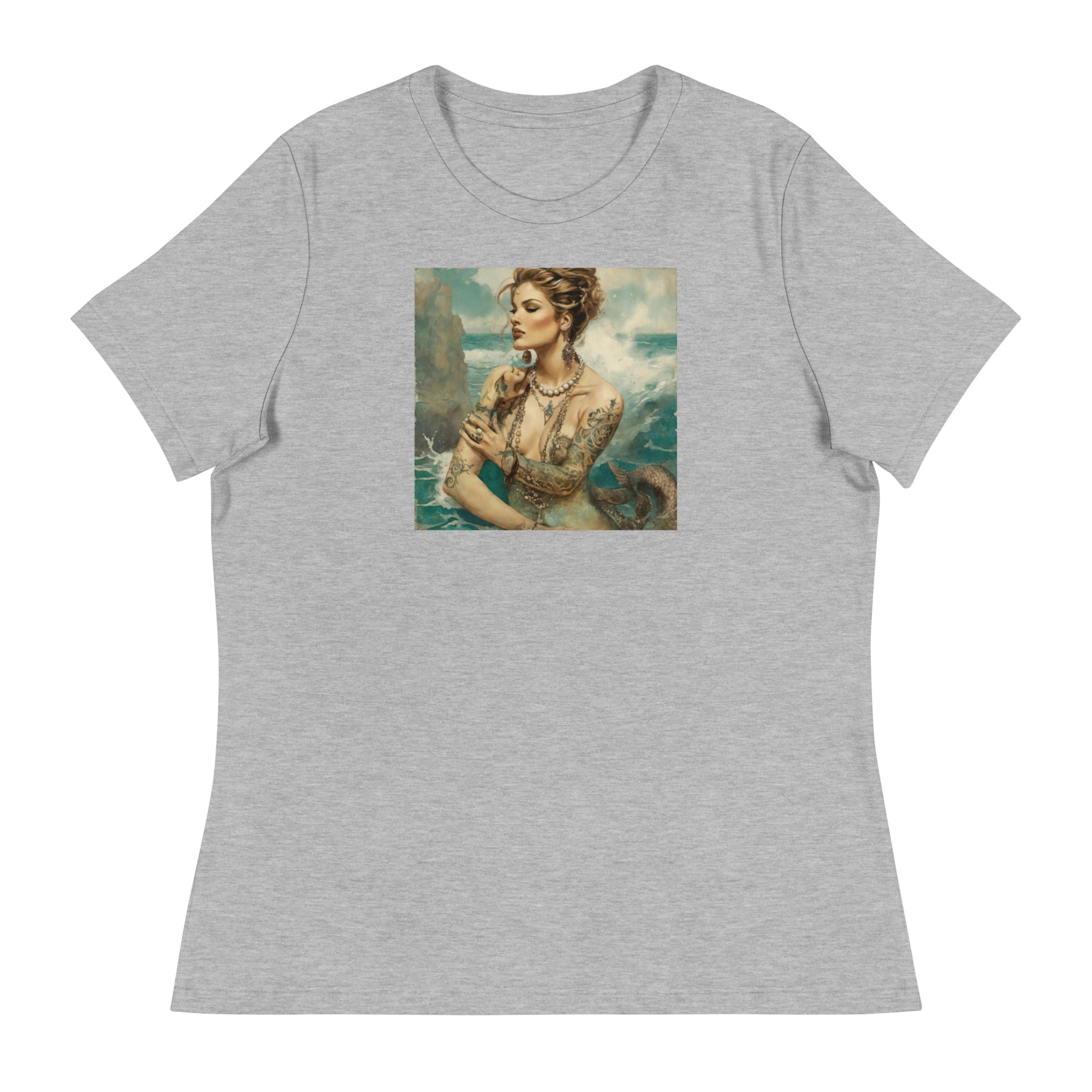 Mermaid with Tattoos Women's T-Shirt Athletic Heather