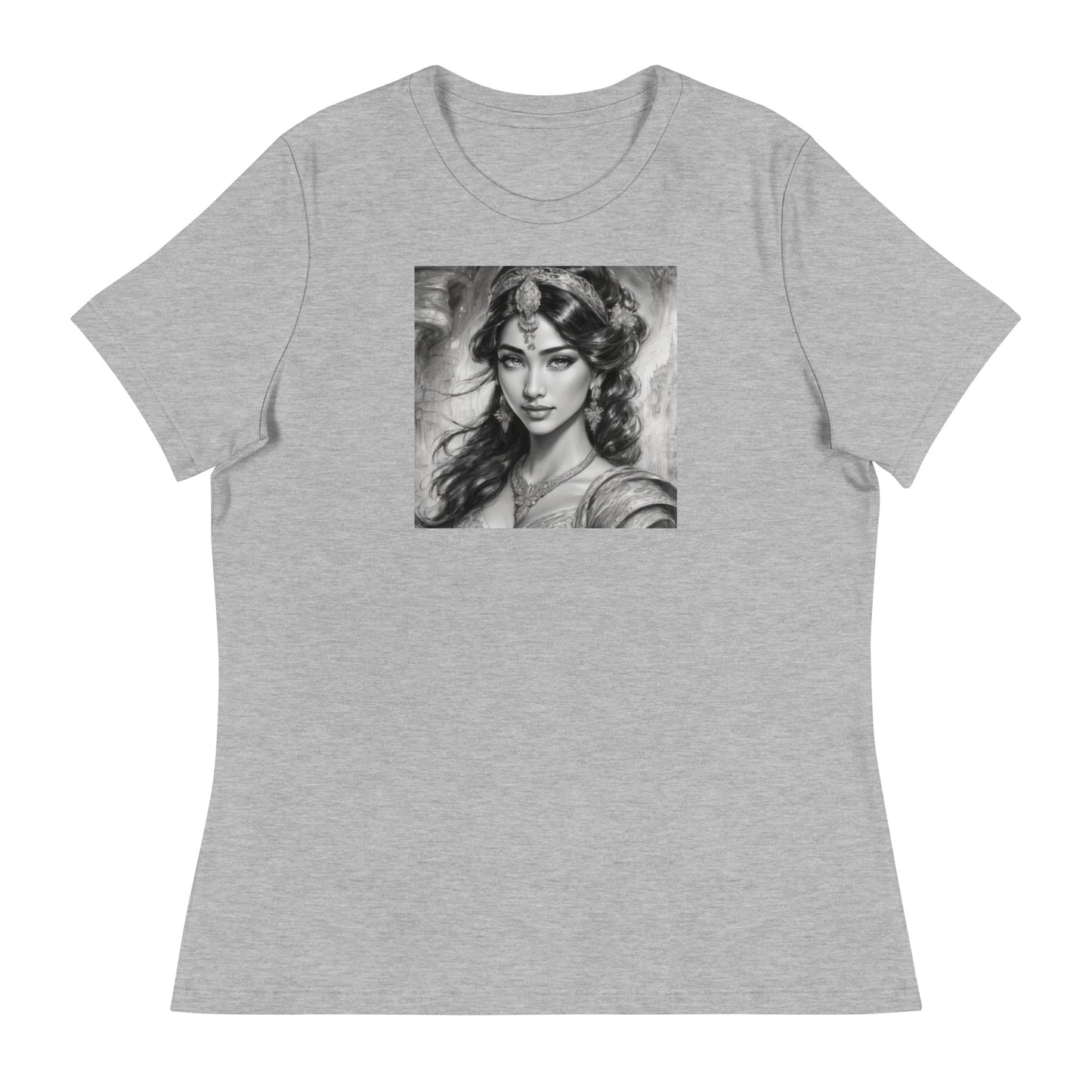 Princess Jasmine Pencil Sketch Women's T-Shirt Athletic Heather