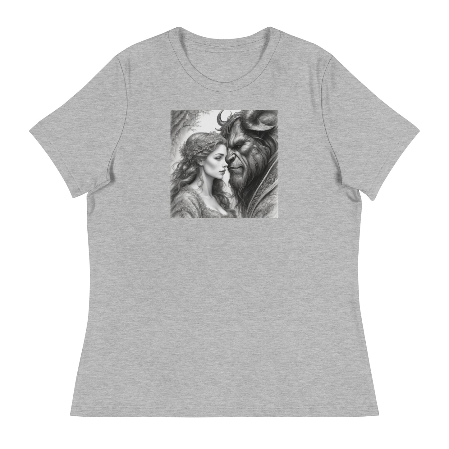 Beauty and the Beast Portrait Women's T-Shirt Athletic Heather