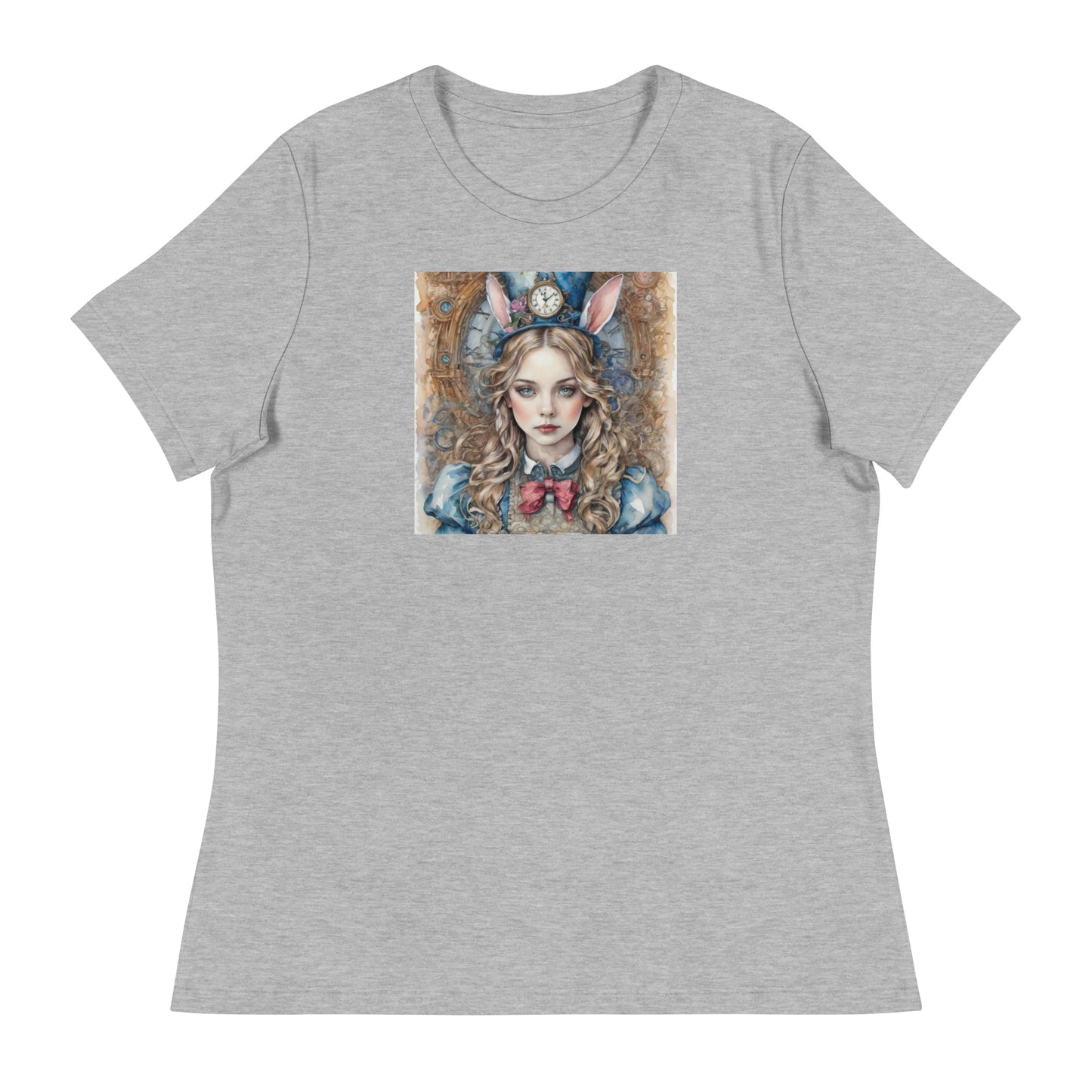 Alice in Wonderland with Bunny Ears Women's T-Shirt Athletic Heather