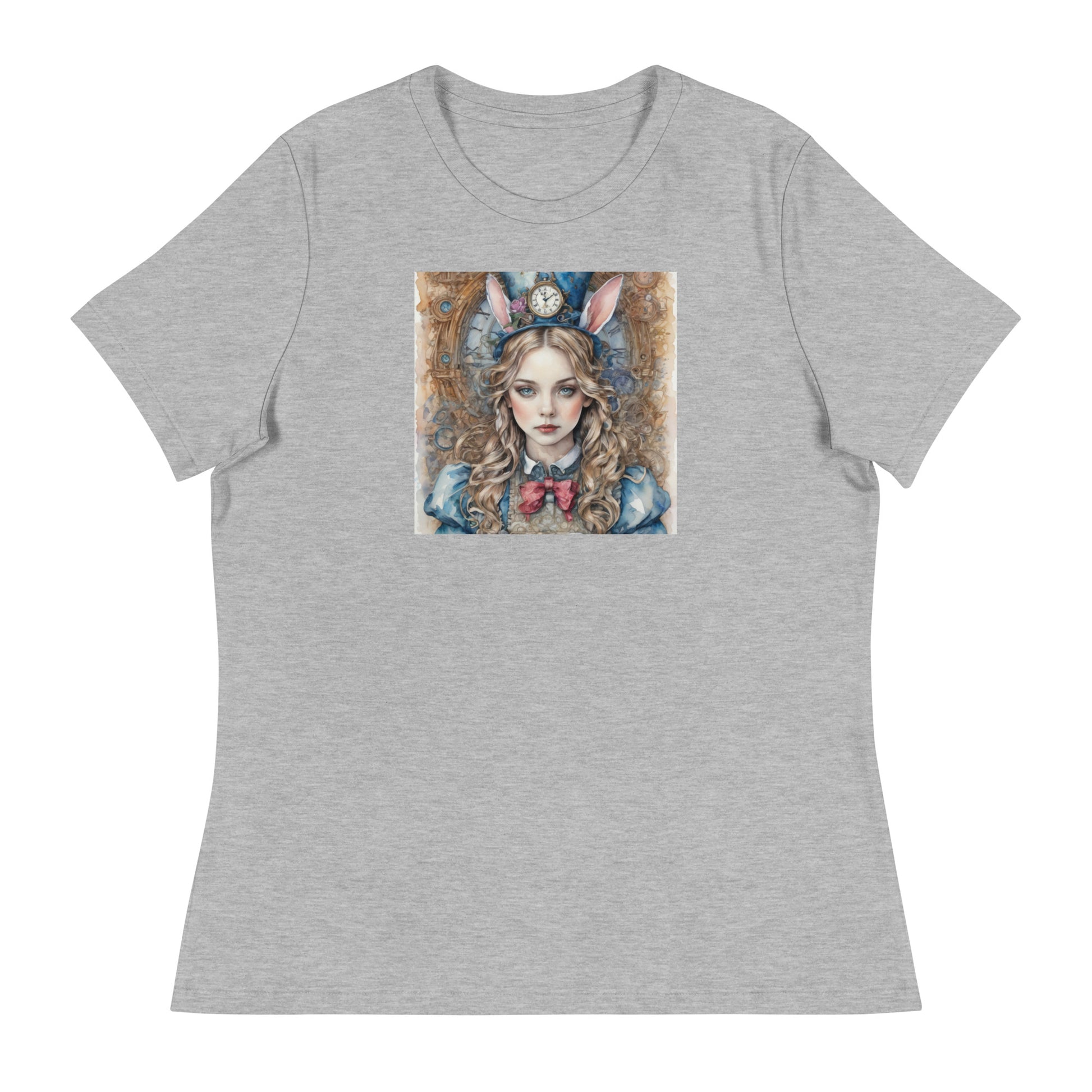 Alice in Wonderland with Bunny Ears Women's T-Shirt Athletic Heather