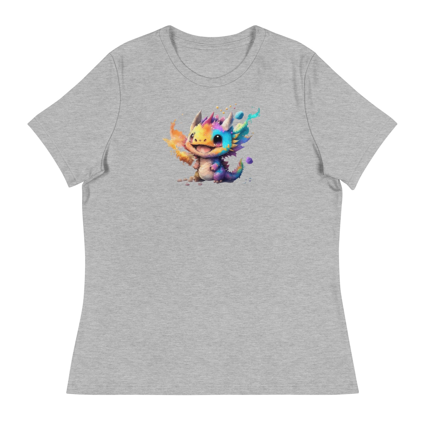 Cute Baby Dragon Women's Fantasy T-Shirt Athletic Heather