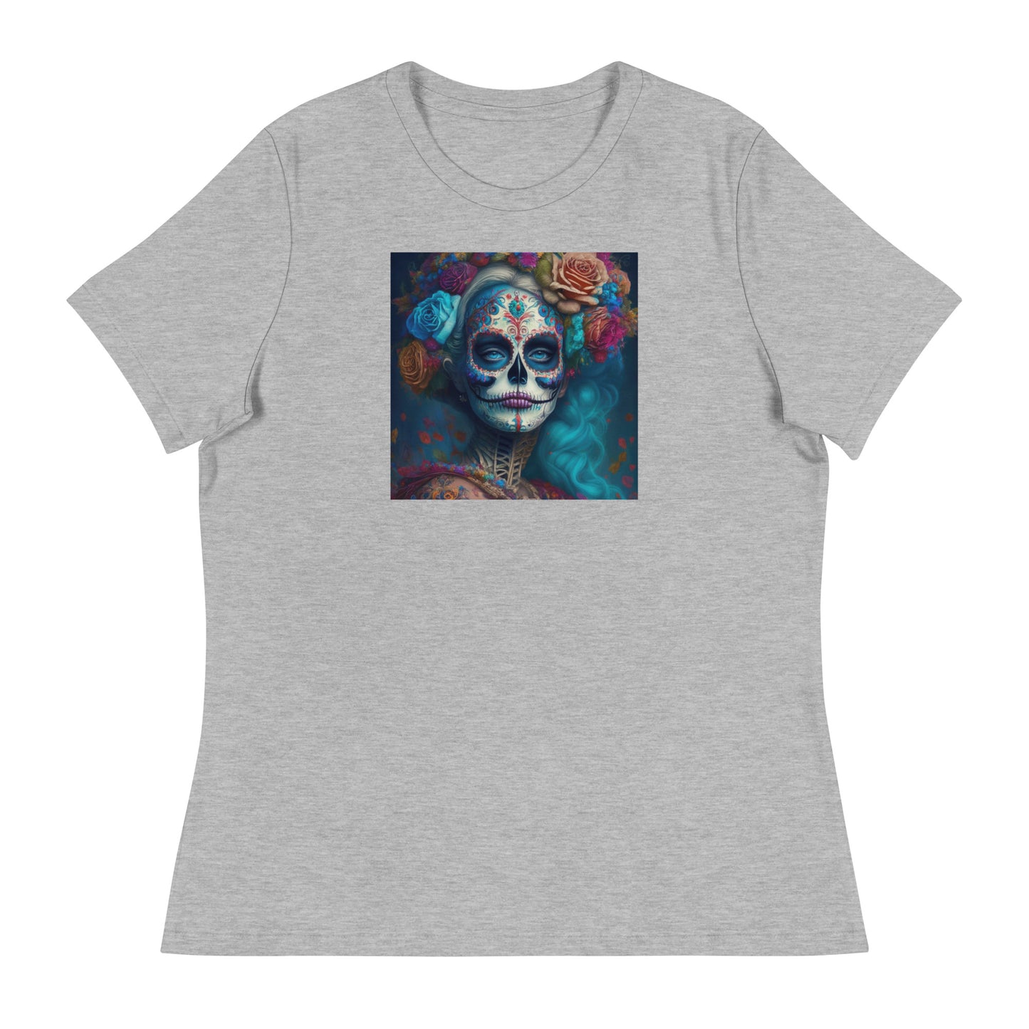 Day of the Dead Makeup Princess Women's T-Shirt Athletic Heather