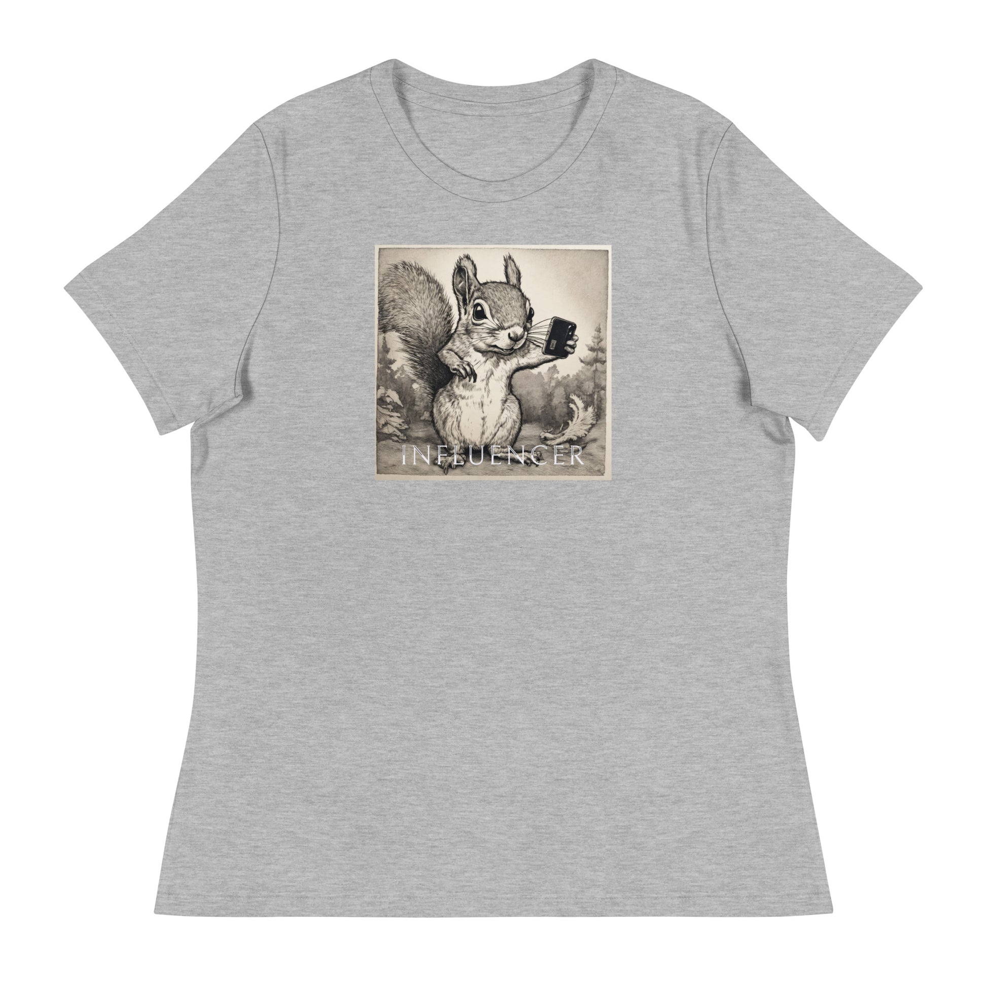 Squirrel Influencer Women's Funny Shirt Athletic Heather