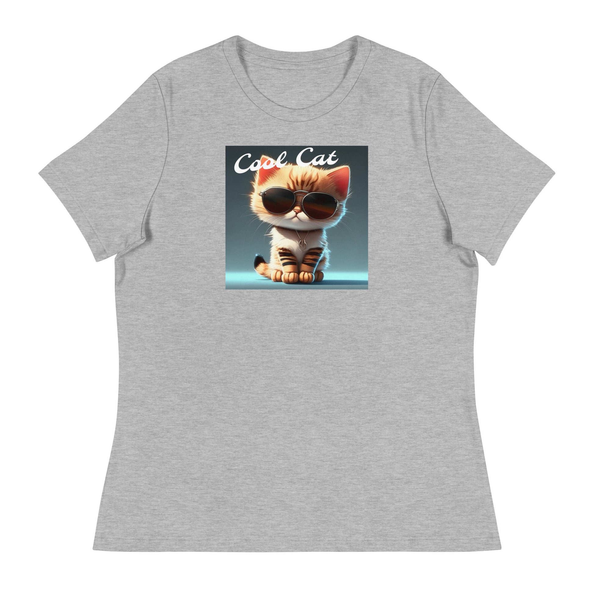 Cool Cat Women's Funny T-Shirt Athletic Heather