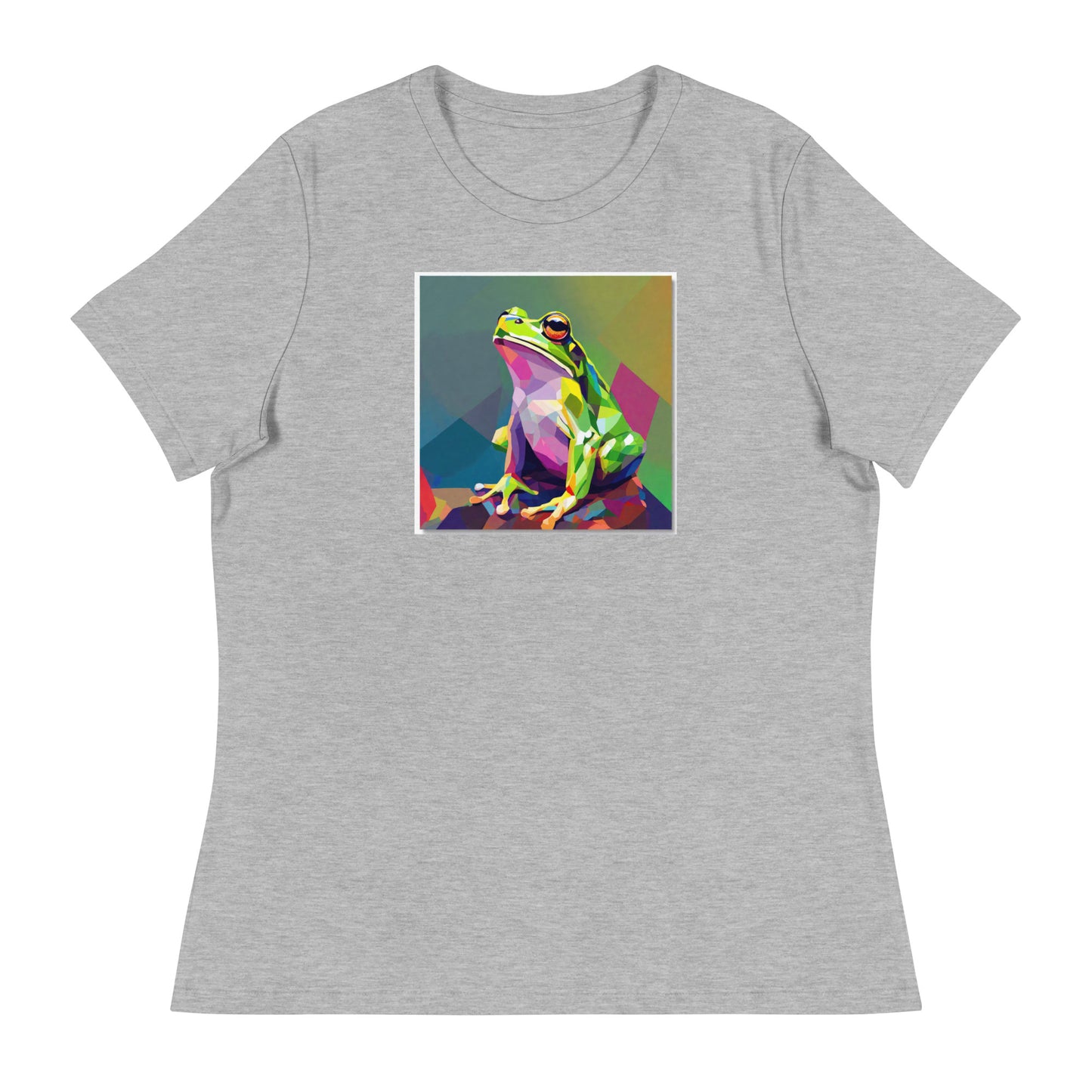 Geometric Frog Women's Animal T-Shirt Athletic Heather