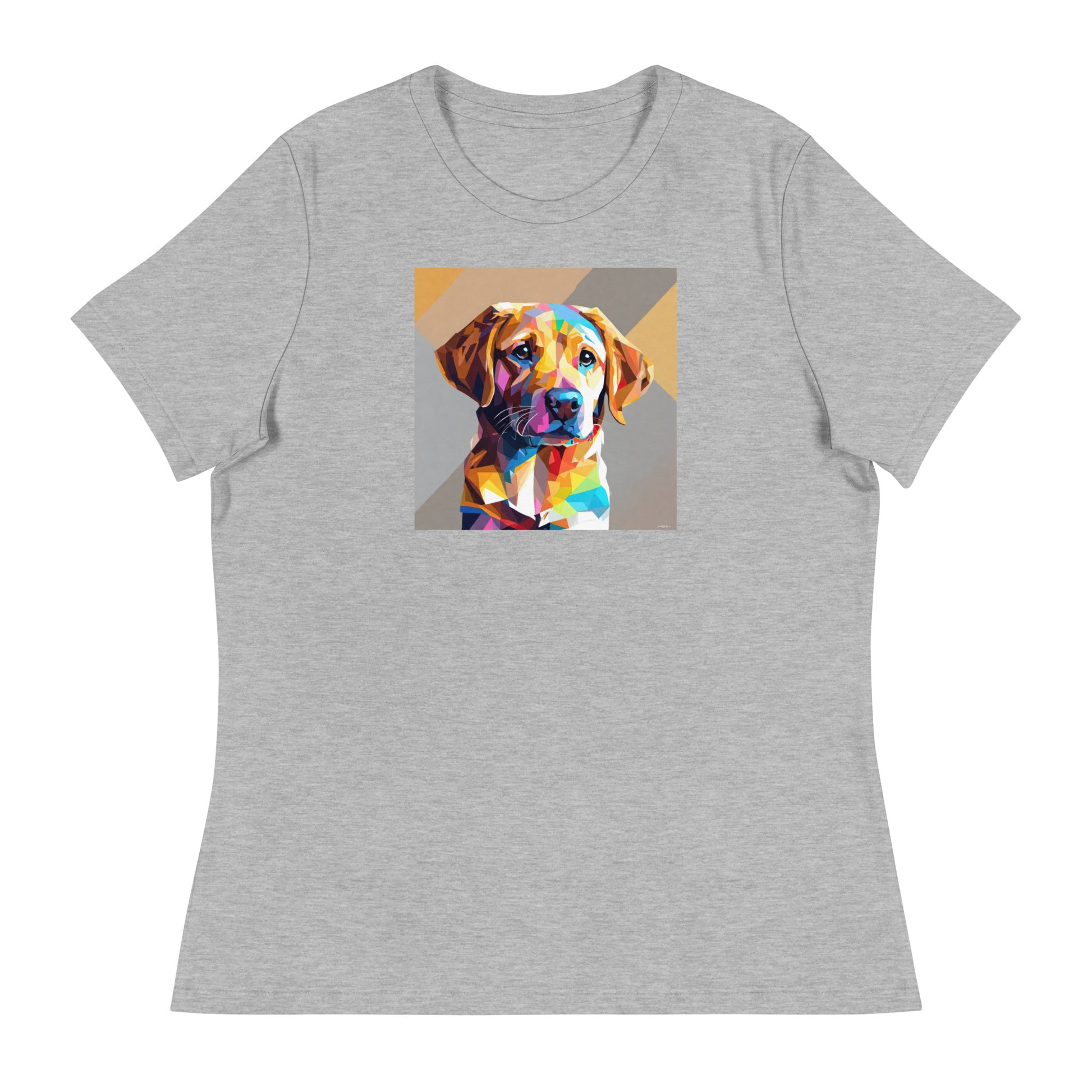 Geometric Golden Lab Women's Animal Lover T-Shirt Athletic Heather