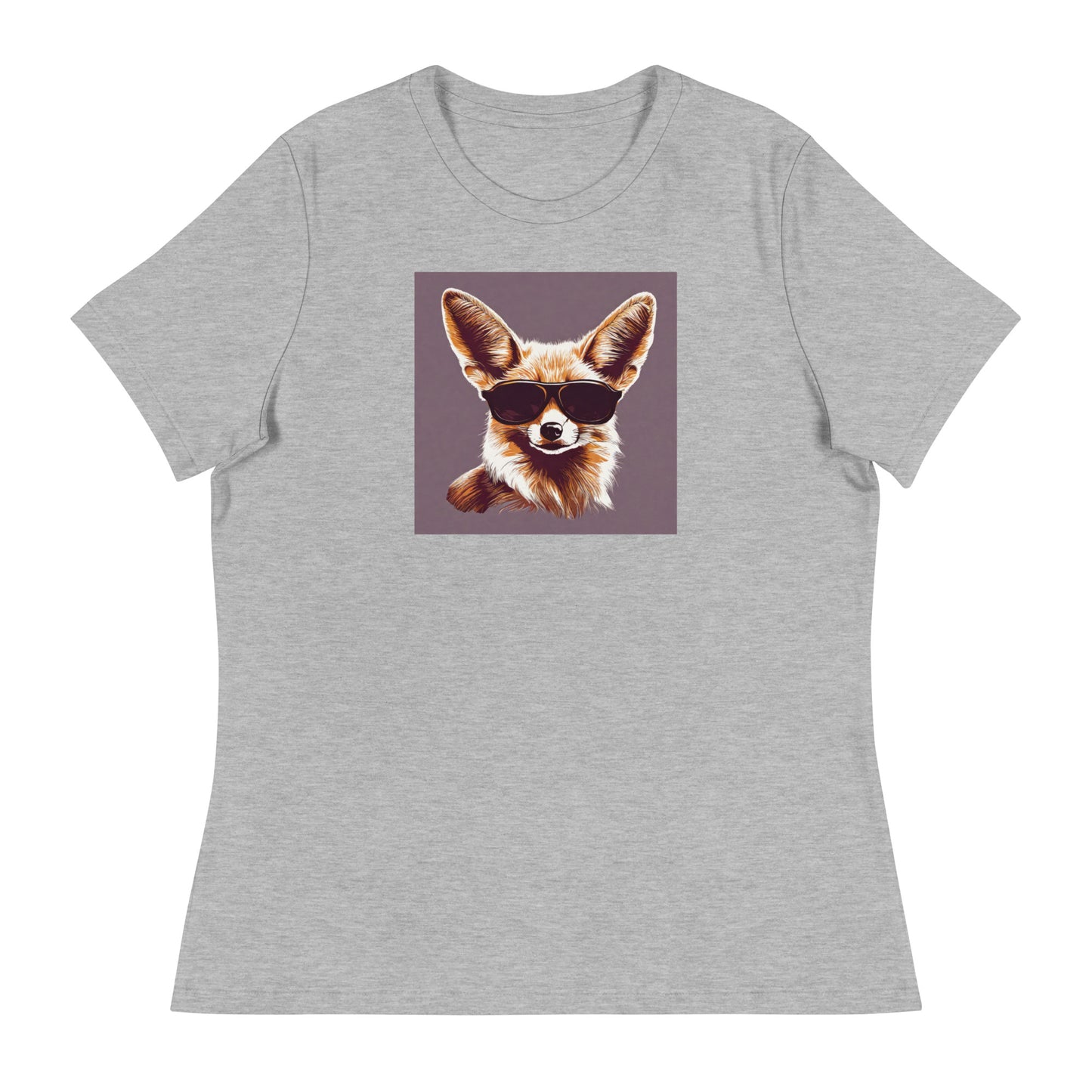 Fennec Fox in Shades Women's Animal Lover T-Shirt Athletic Heather