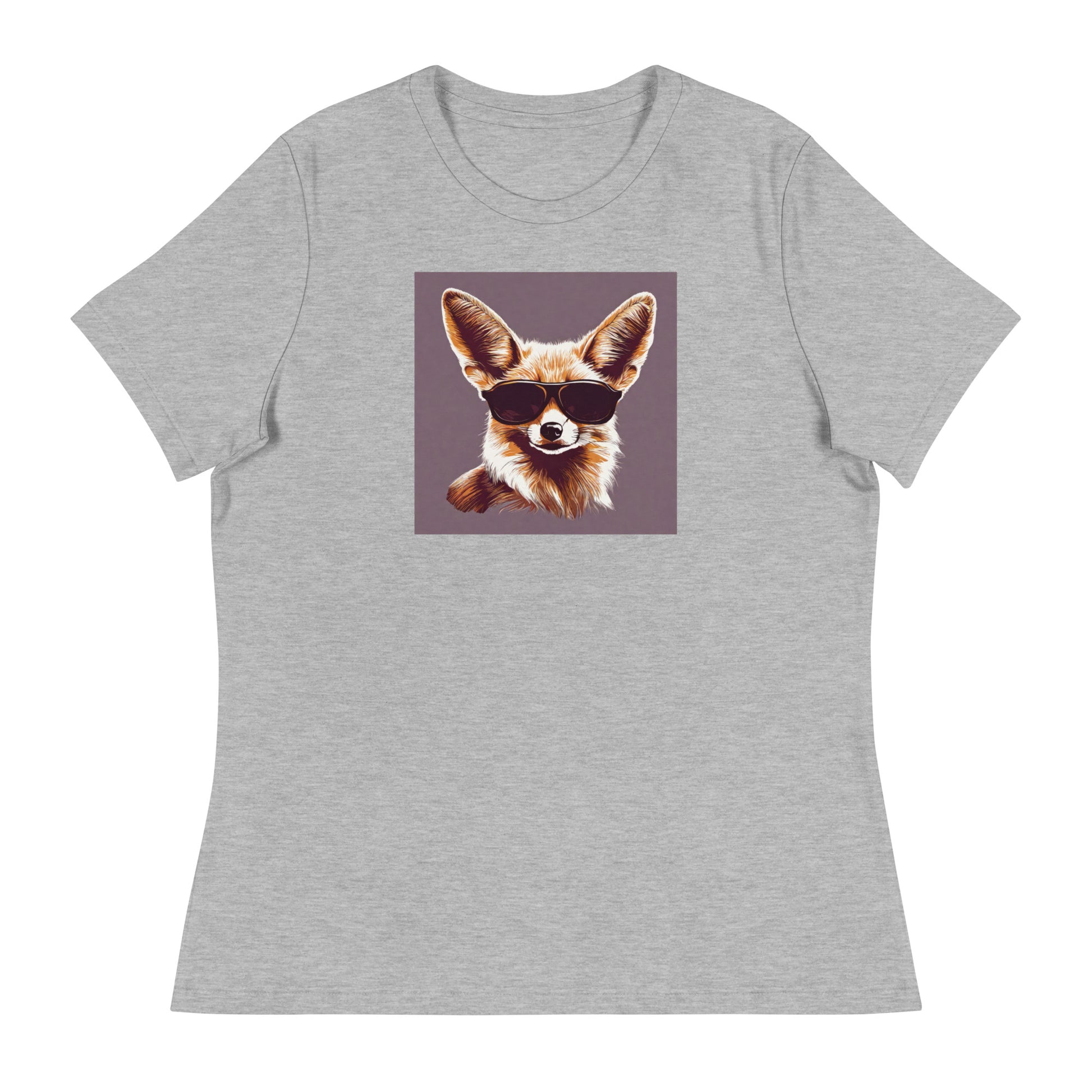 Fennec Fox in Shades Women's Animal Lover T-Shirt Athletic Heather