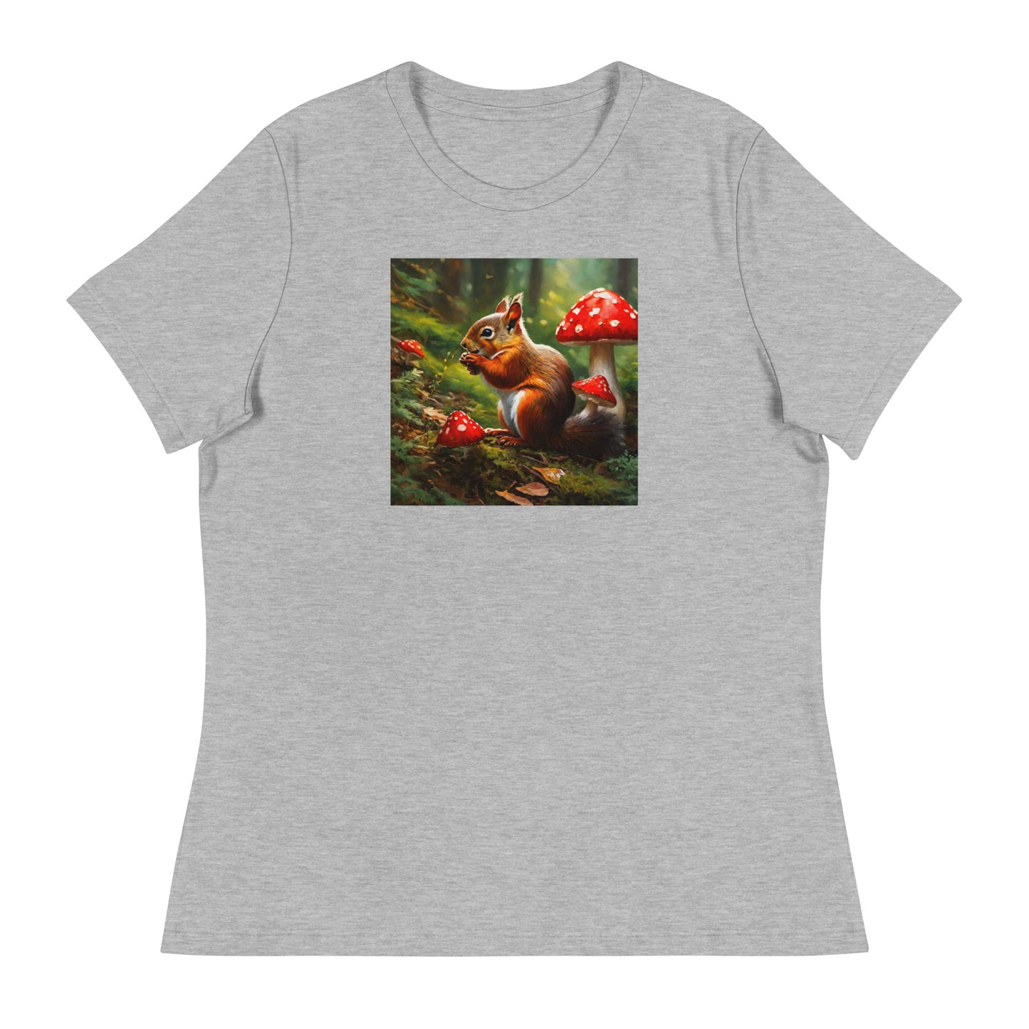 Forest Squirrel Women's Animal Lover T-Shirt Athletic Heather