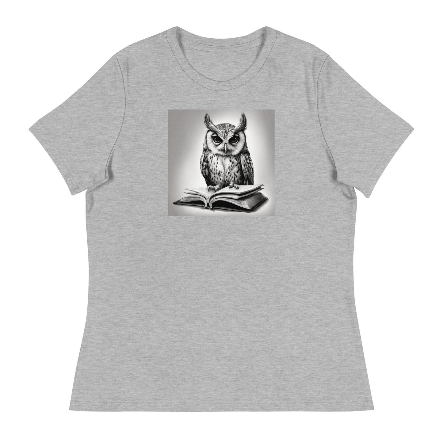 Booksmart Owl Women's Book Lover T-Shirt Athletic Heather