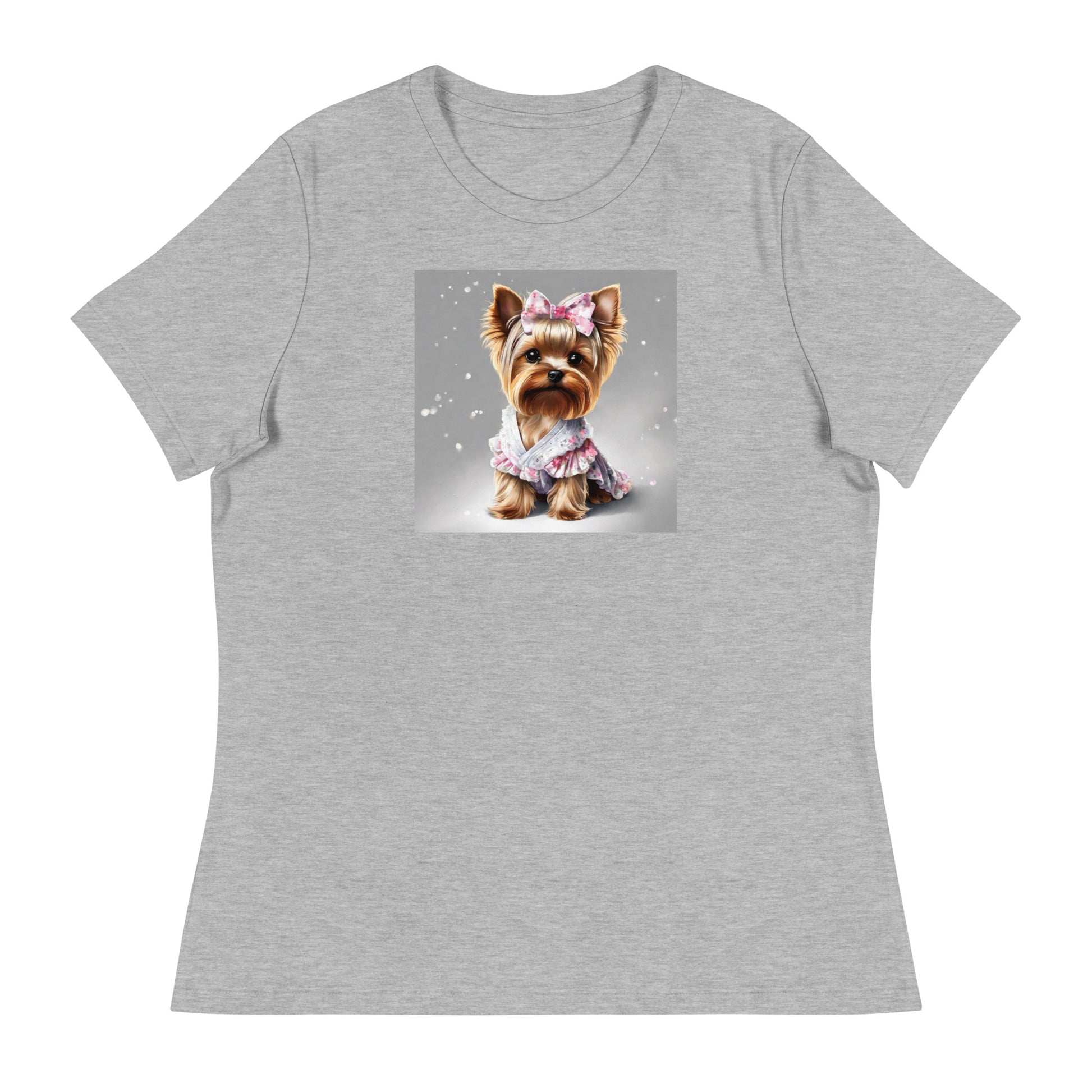 Yorkie Princess Women's Dog Lover T-Shirt Athletic Heather