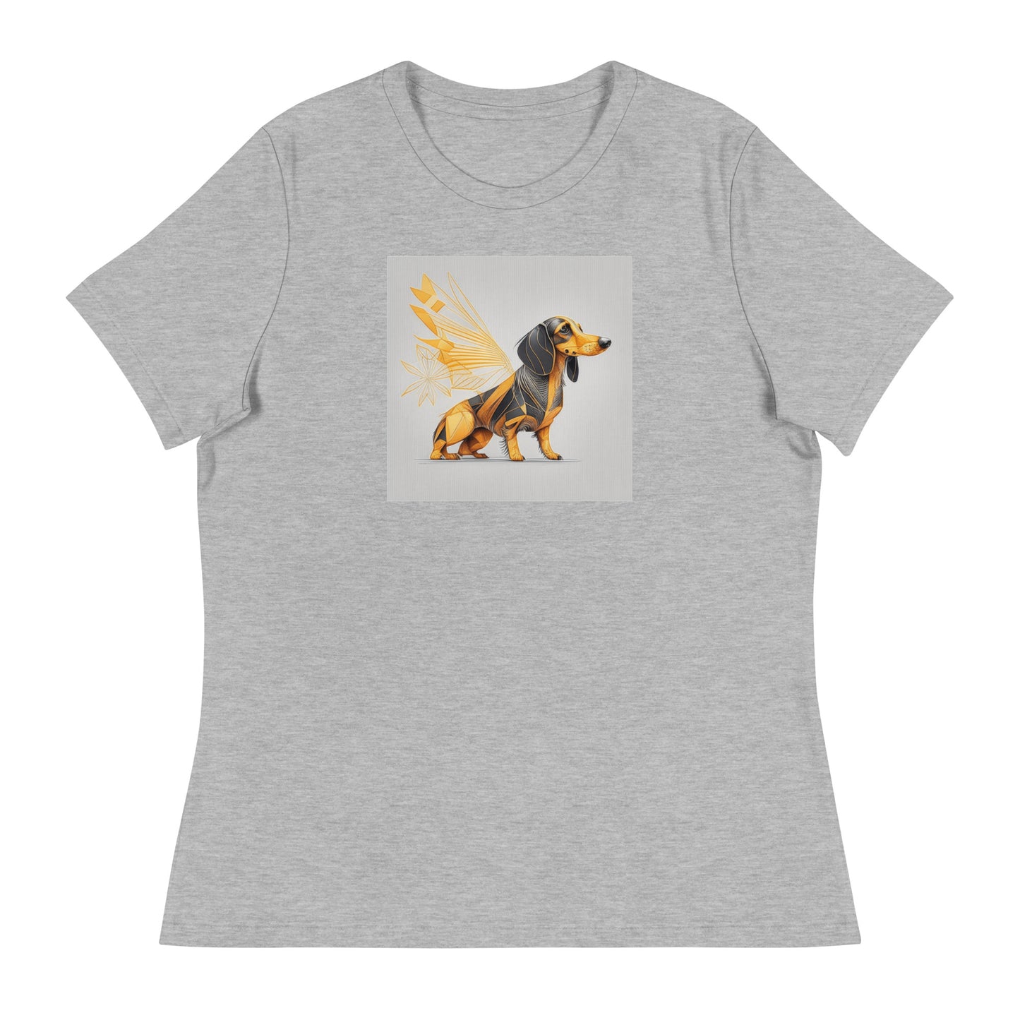 Dachshund with Wings Women's Dog Lover T-Shirt Athletic Heather