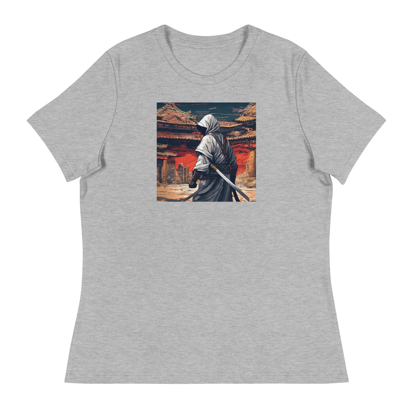 Shadowy Samurai Women's Anime T-Shirt Athletic Heather