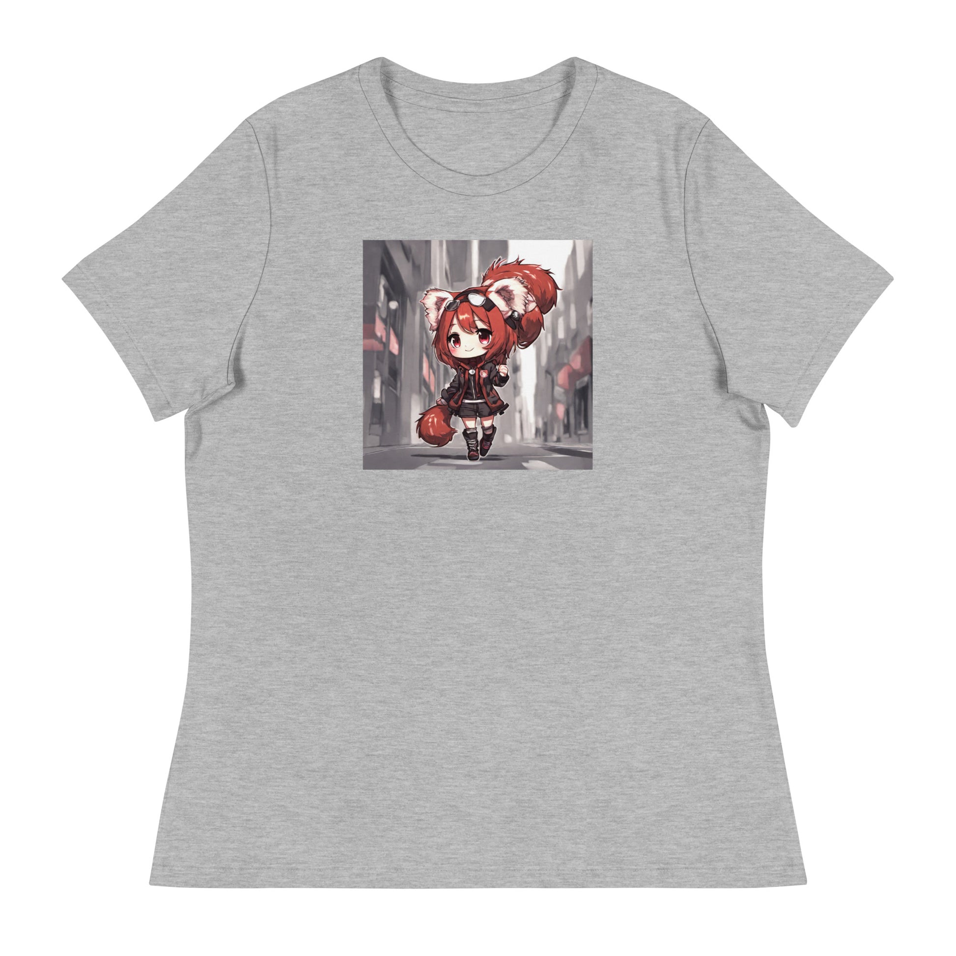 Red Panda Girl Women's Anime T-Shirt Athletic Heather