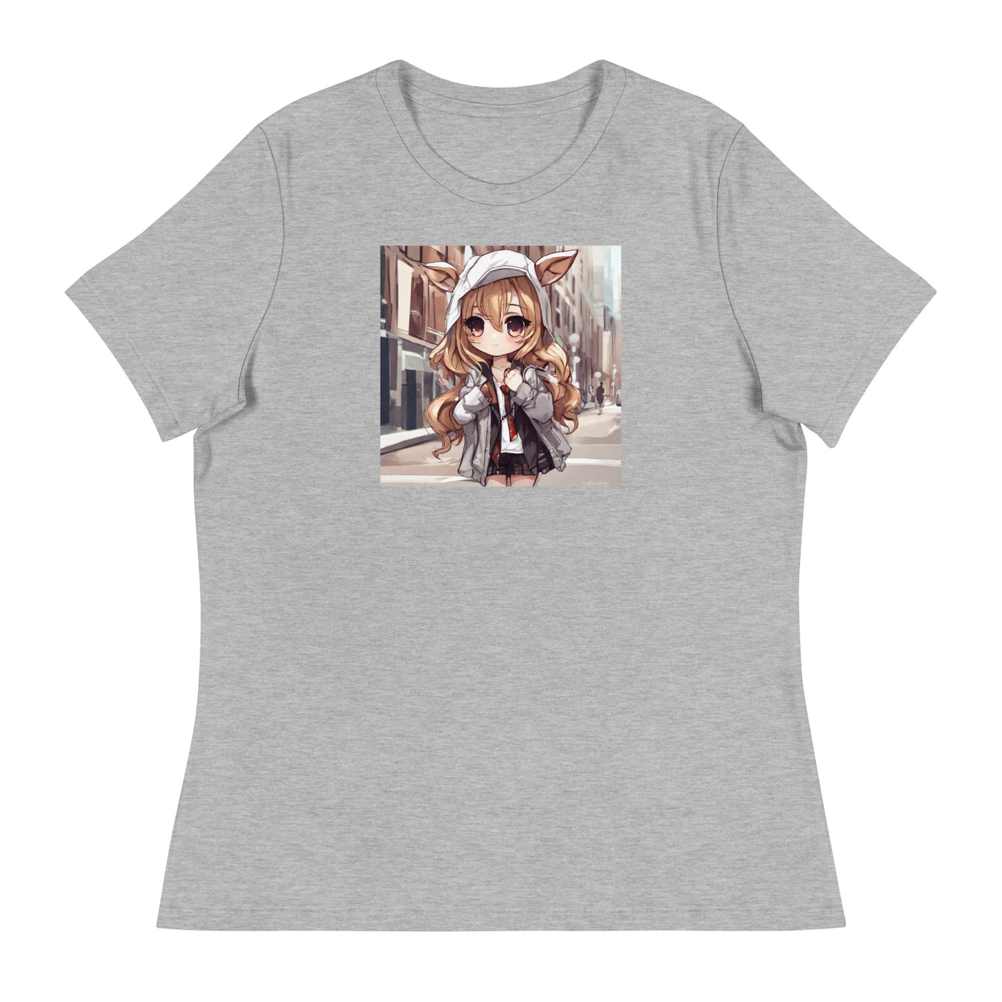 Deer Girl Women's Anime T-Shirt Athletic Heather