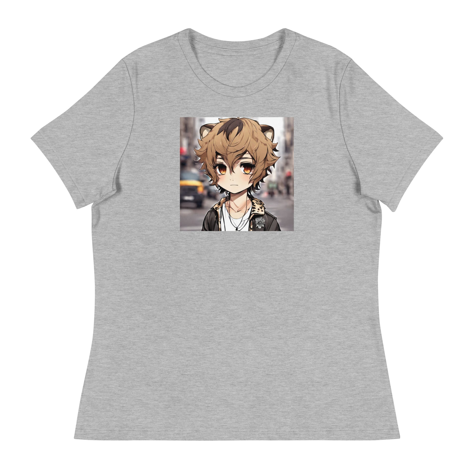 Leopard Boy Women's Anime T-Shirt Athletic Heather