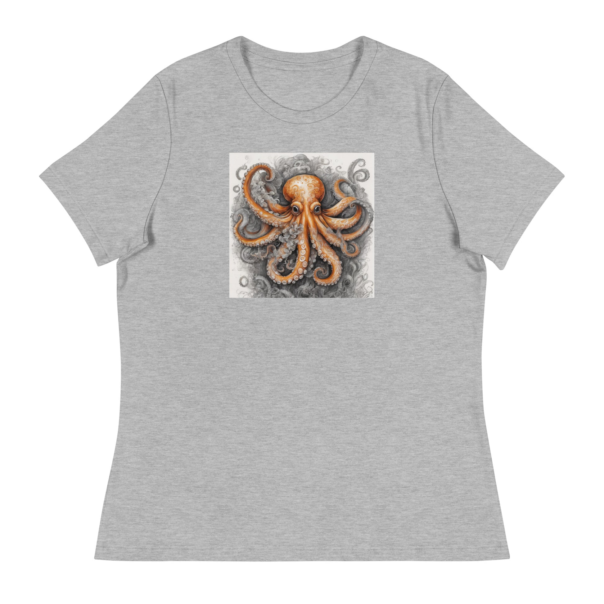 Octopus Women's Animal Lover T-Shirt Athletic Heather