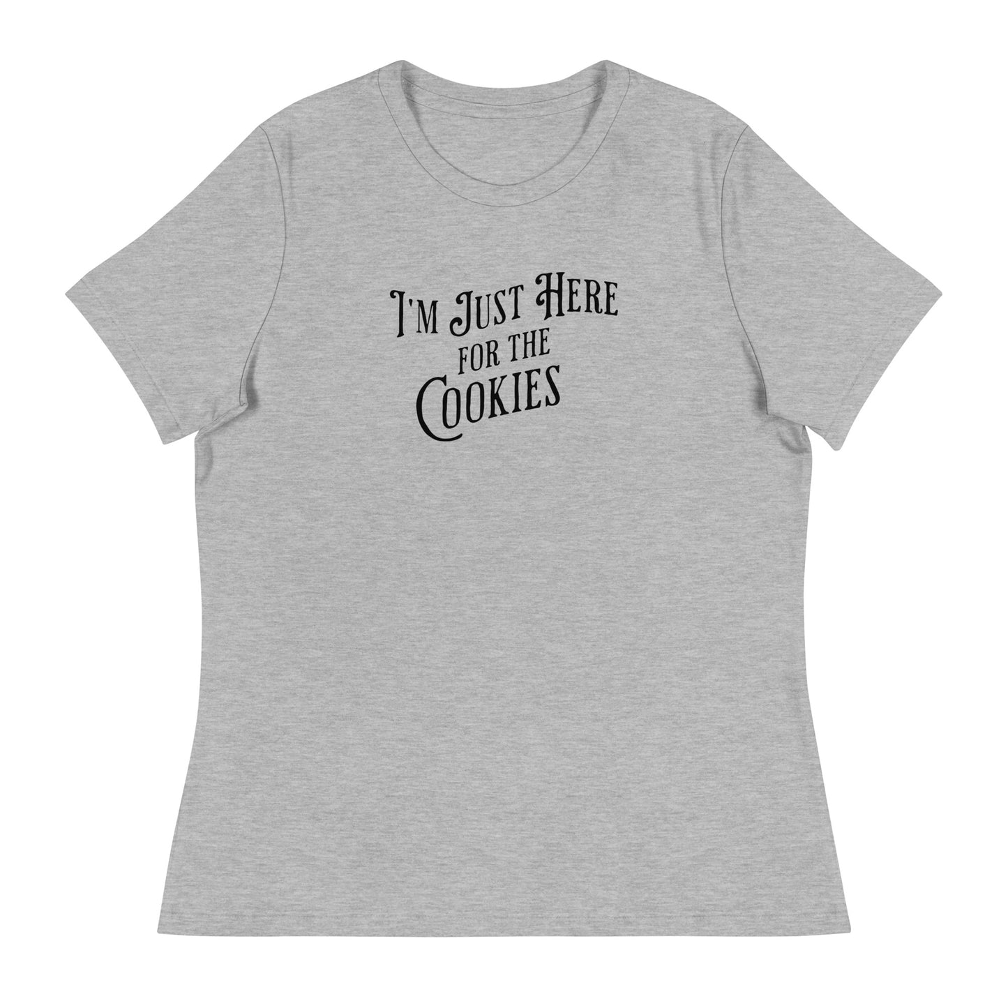 I'm Just Here for the Cookies Women's Christmas T-Shirt Athletic Heather