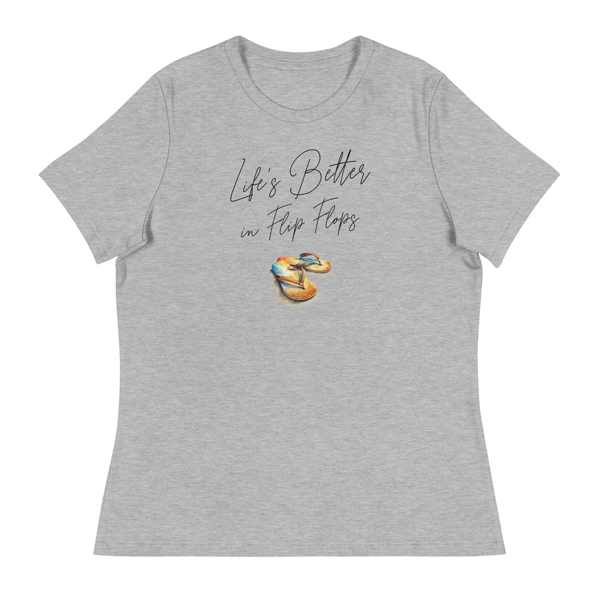 Life's Better in Flip Flops Women's Beach T-Shirt Athletic Heather