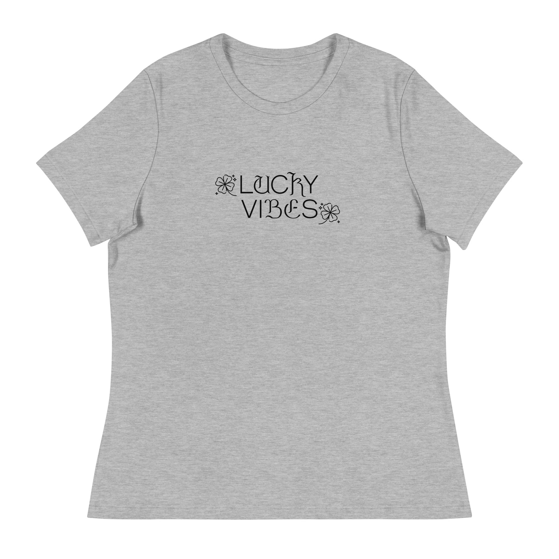 Lucky Vibes Women's St Patrick's Day T-Shirt Athletic Heather