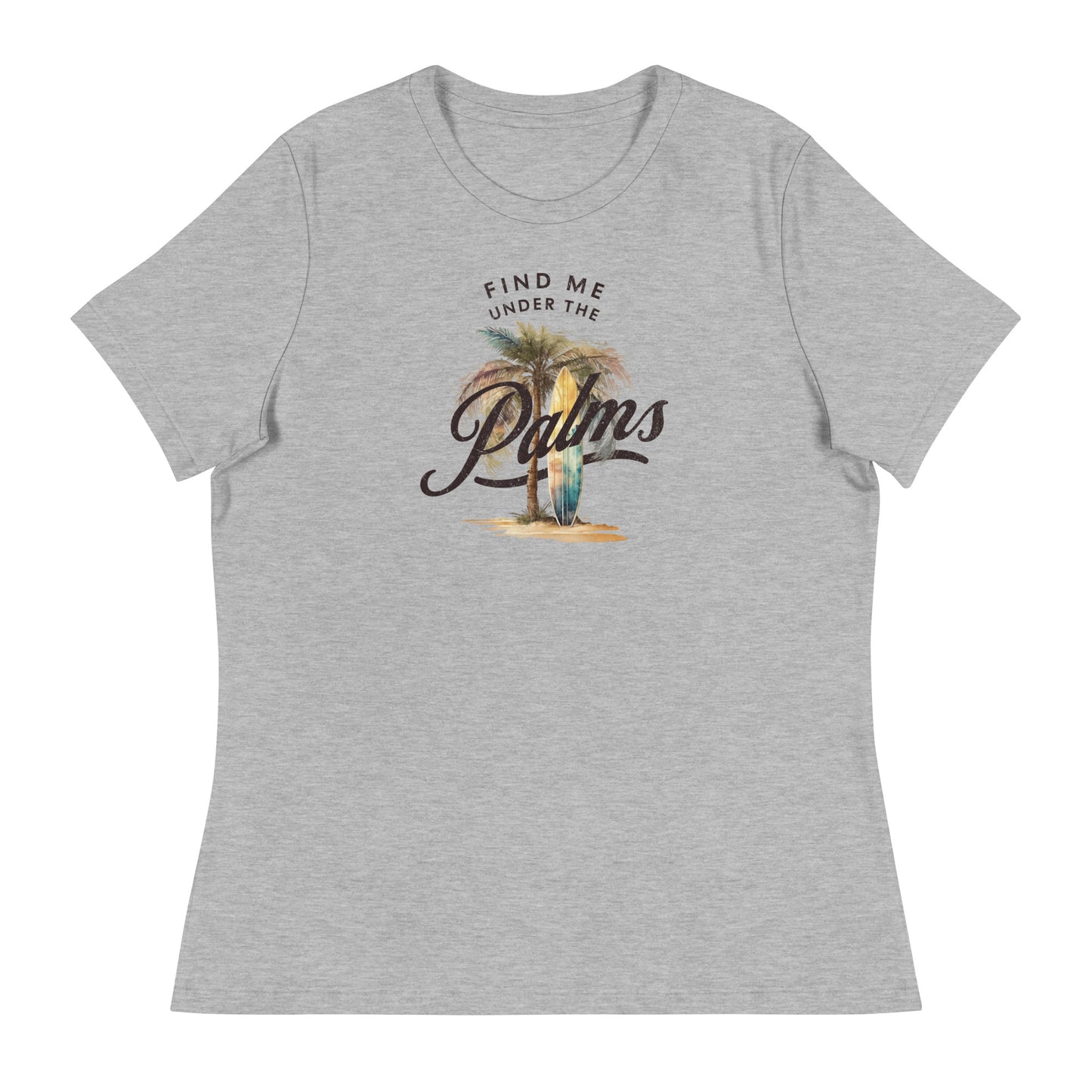 Find me Under the Palms Women's Beach T-Shirt Athletic Heather