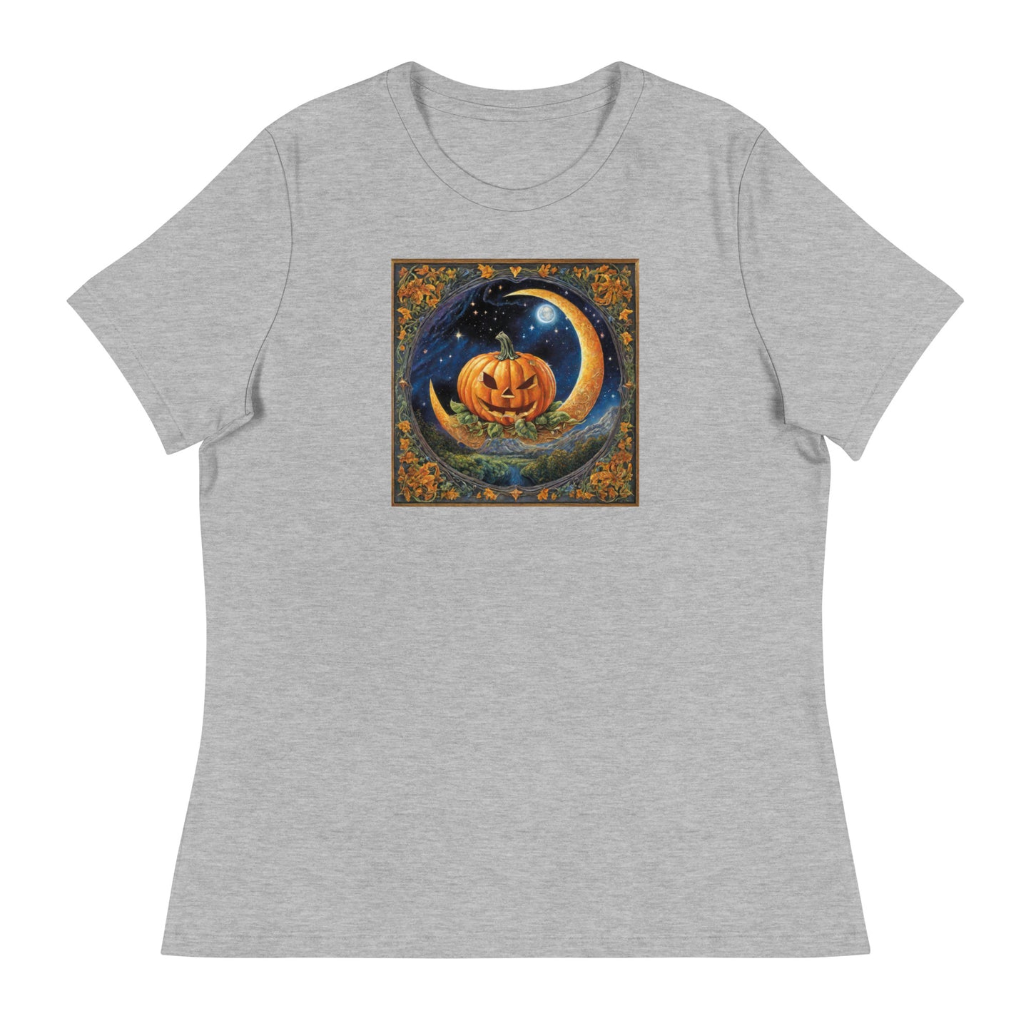 Jack O' Lantern Pumpkin Women's Halloween T-Shirt Athletic Heather