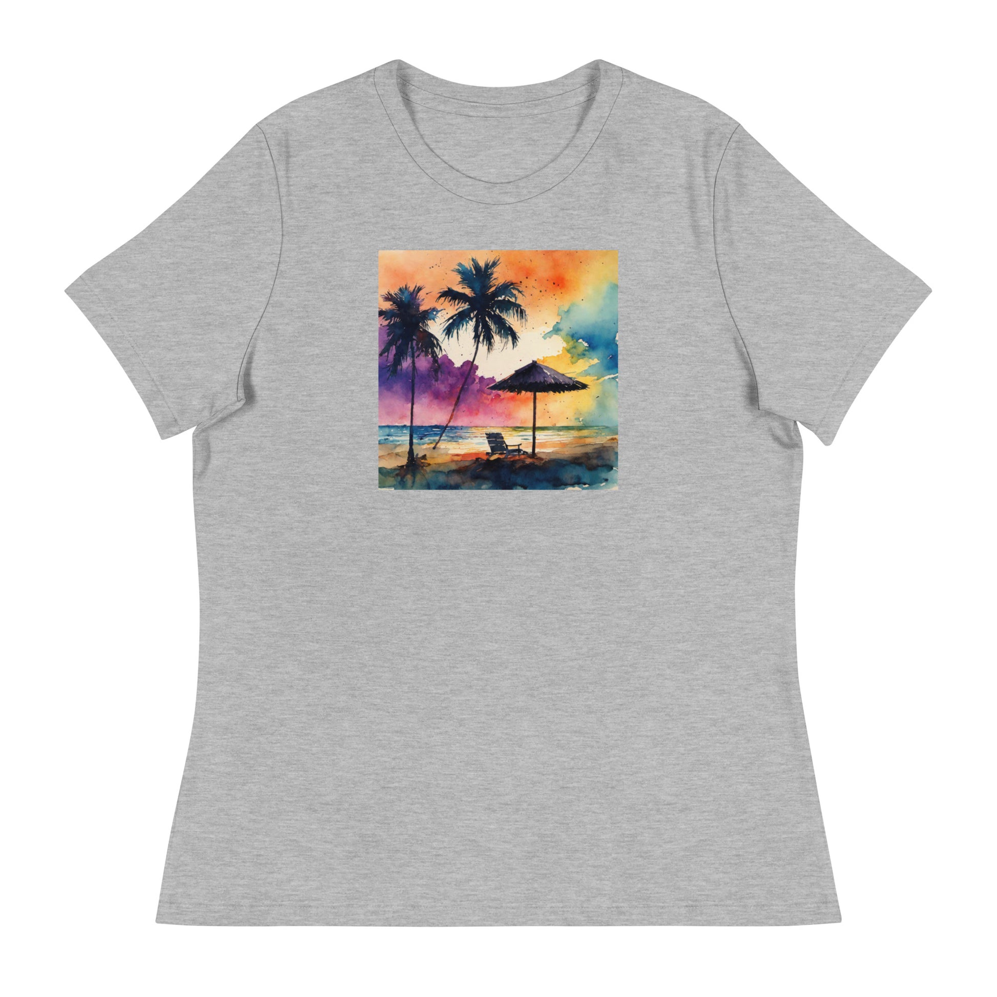 Beautiful Summer Paradise Women's Beach T-Shirt Athletic Heather