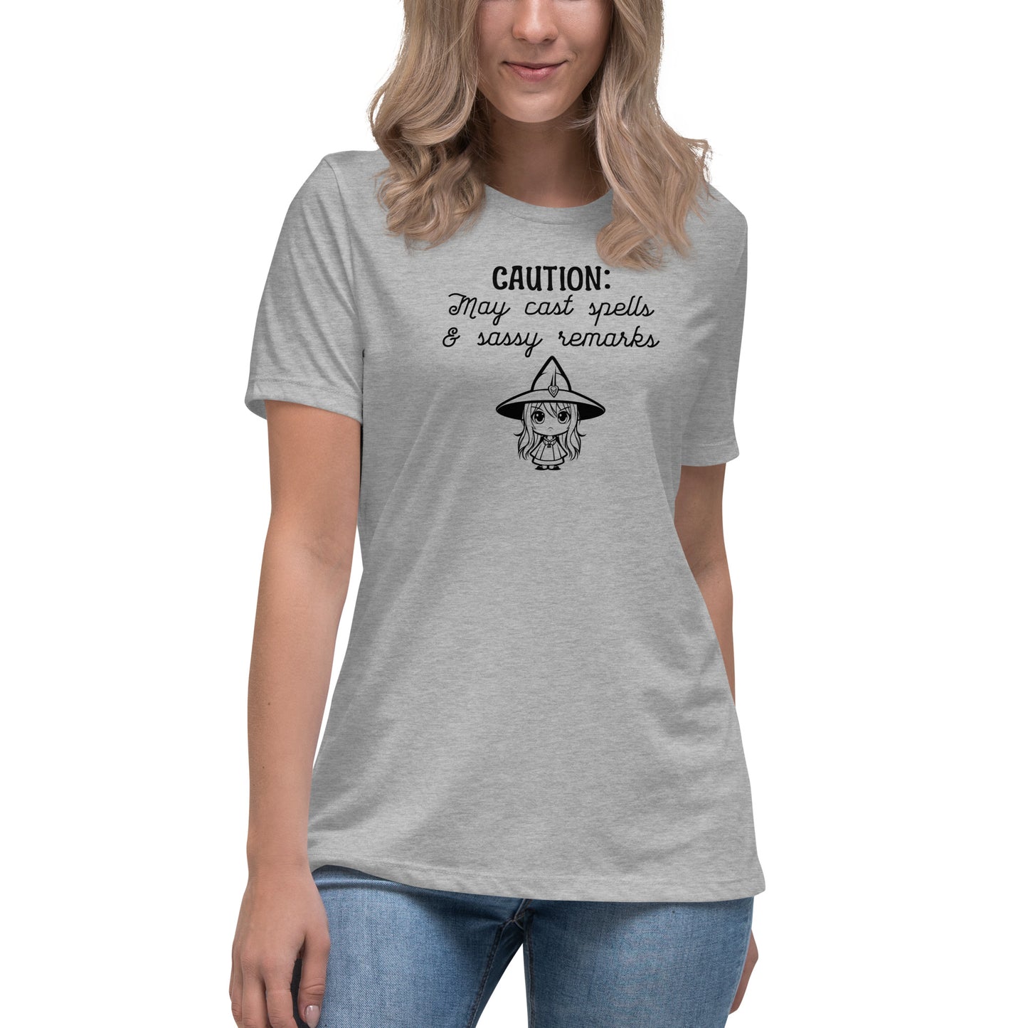 CAUTION: May Cast Spells & Sassy Remarks Women's Halloween T-Shirt