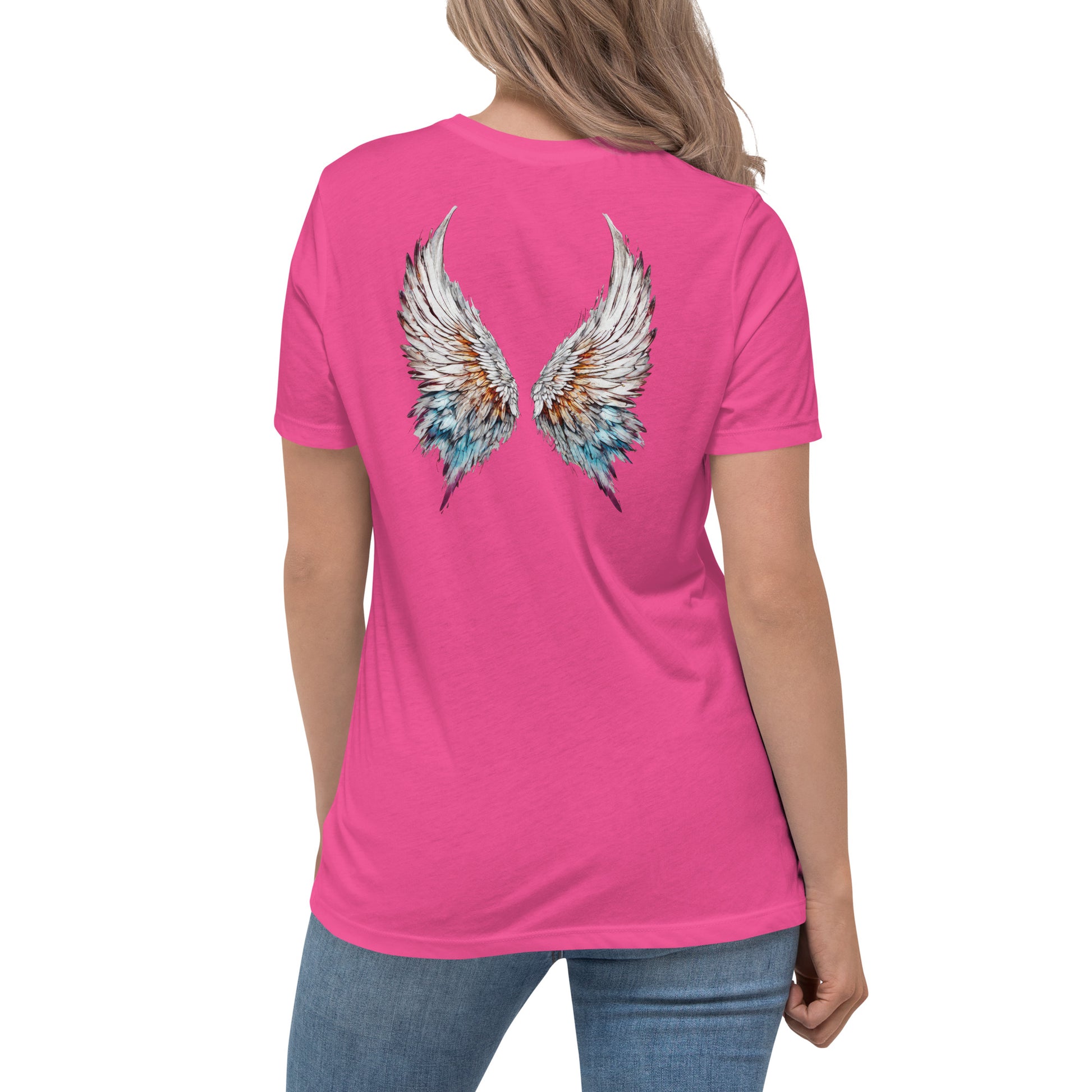 Colorful Angel Wings Women's T-Shirt Berry