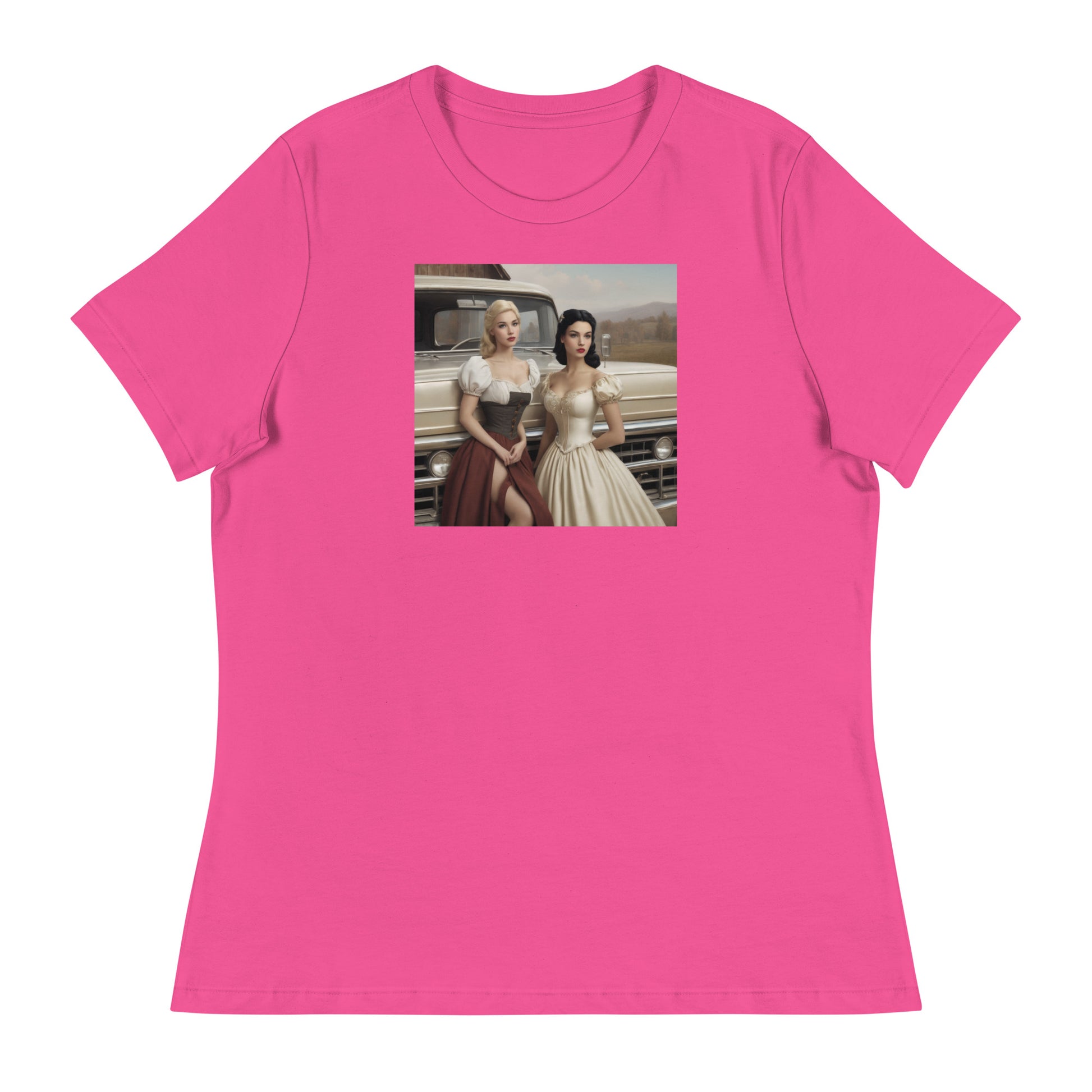 Cinderella and Snow White Hanging Out Women's T-Shirt Berry