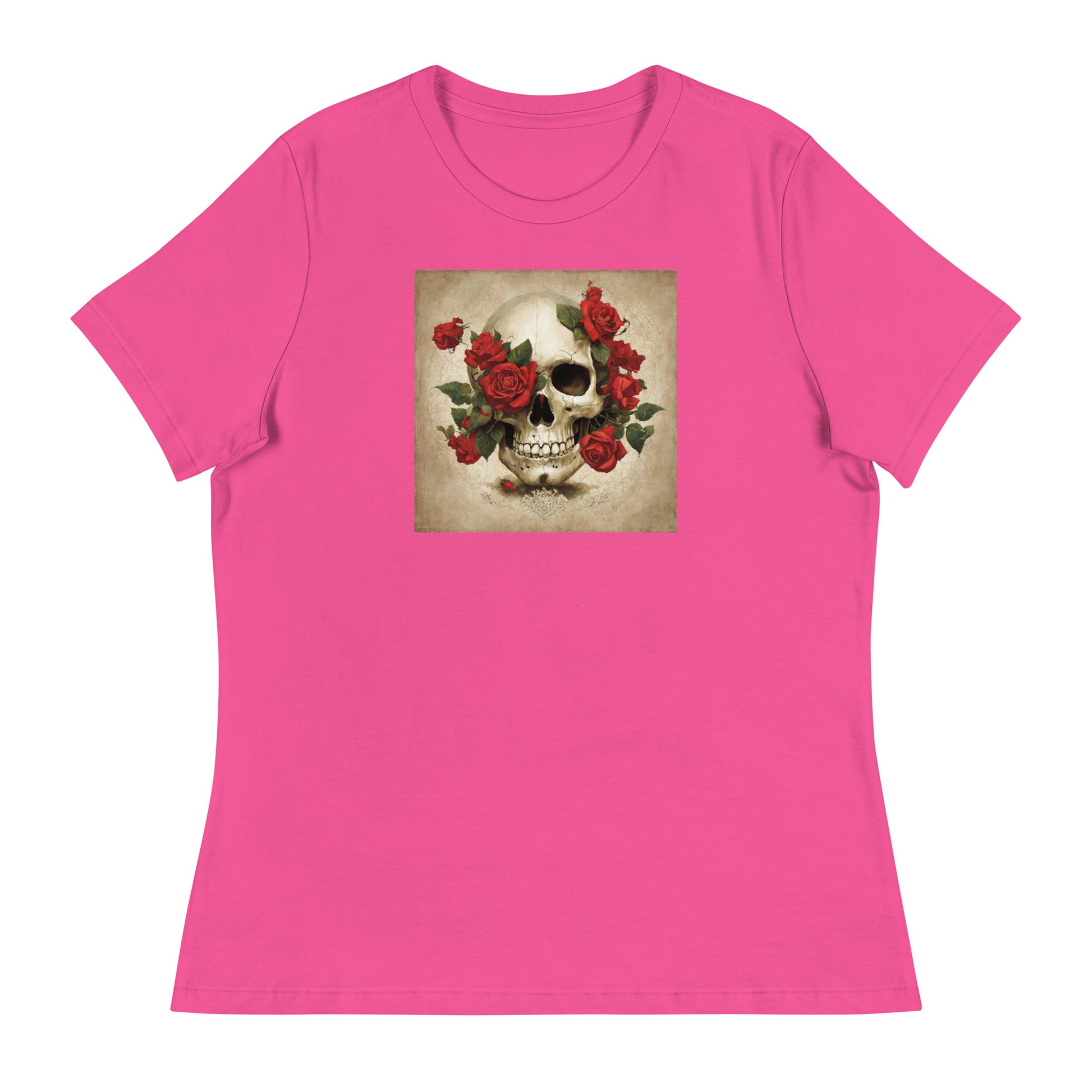 Skull & Roses Women's T-Shirt Berry