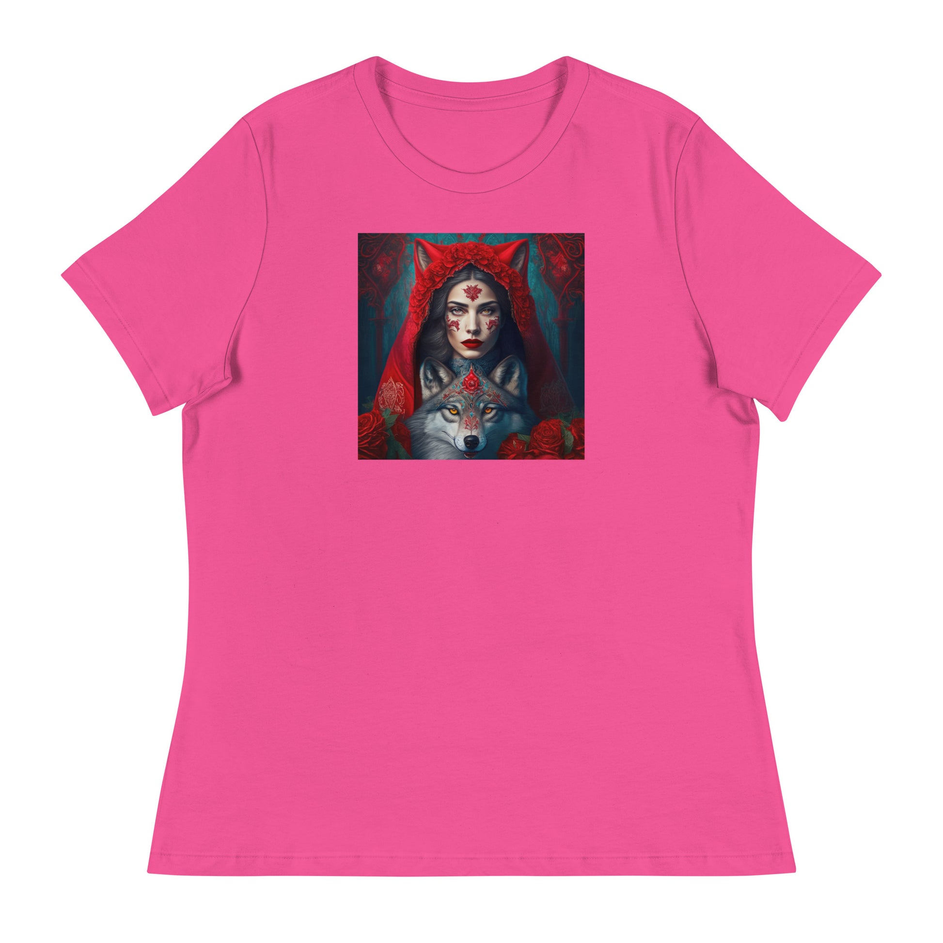 Red Riding Hood Unites with the Wolf Women's T-Shirt Berry