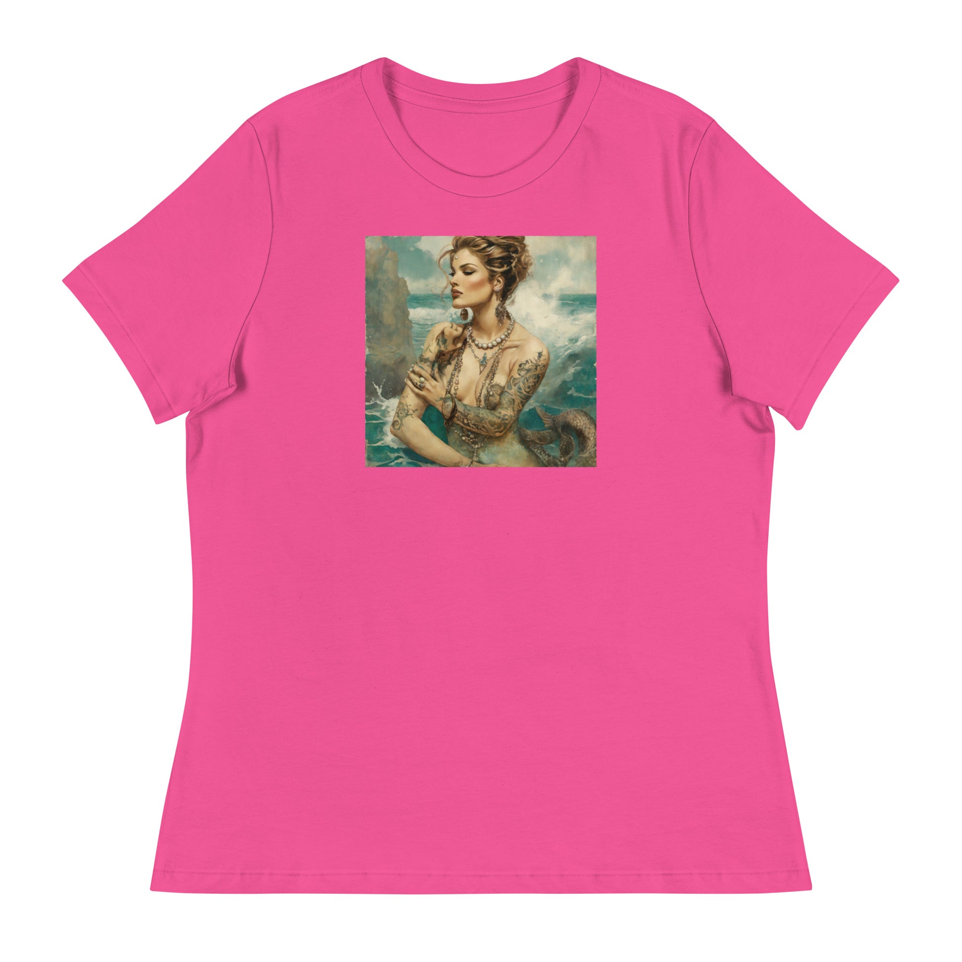 Mermaid with Tattoos Women's T-Shirt Berry