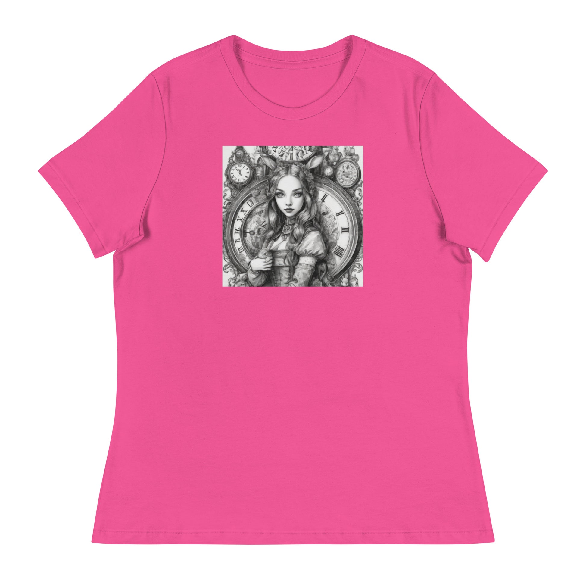 Alice in Wonderland Clockwork Women's T-Shirt Berry