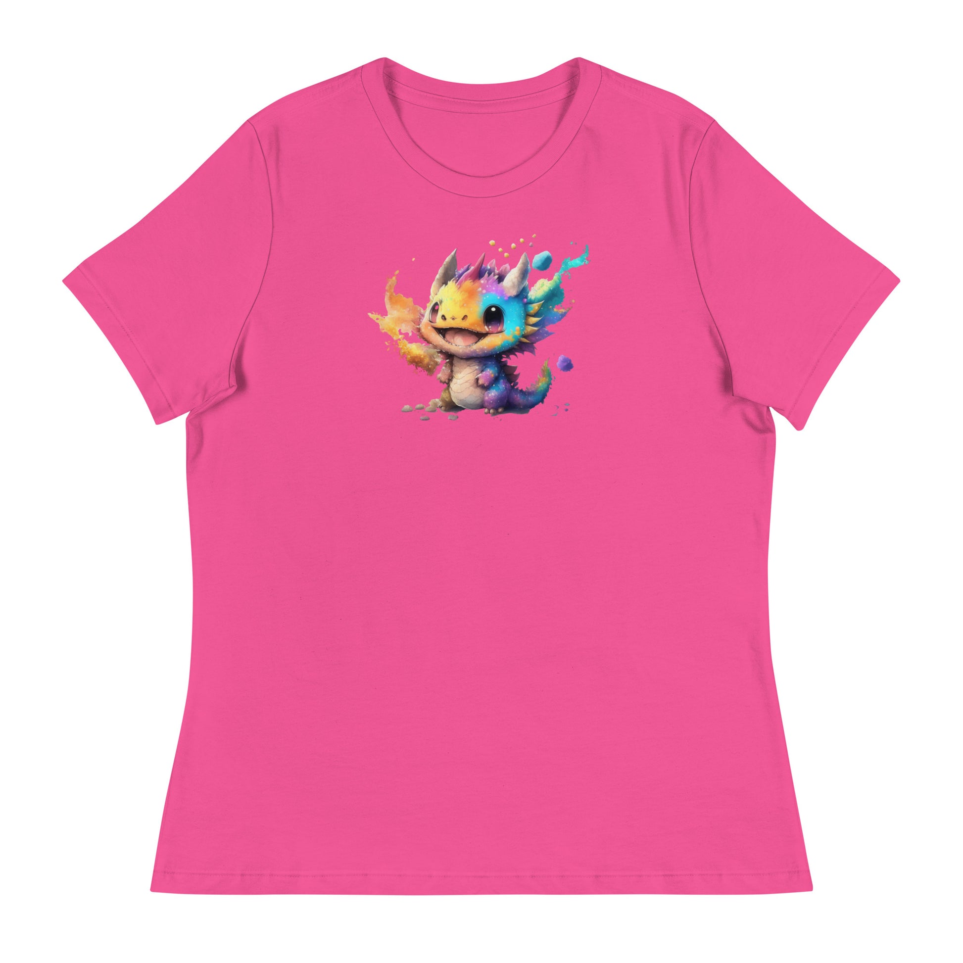 Cute Baby Dragon Women's Fantasy T-Shirt Berry