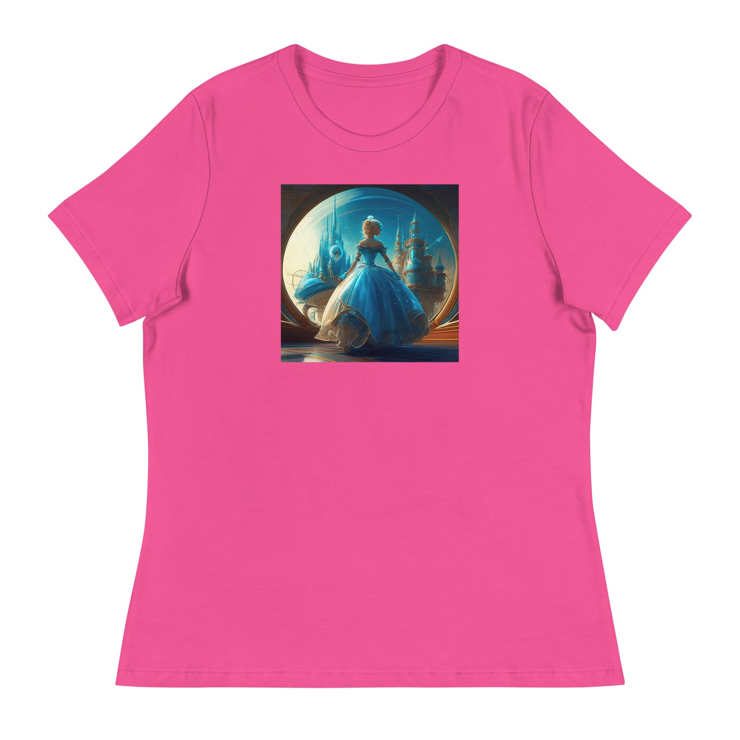 Princess Viewing the City Women's Fairy Tale T-Shirt Berry